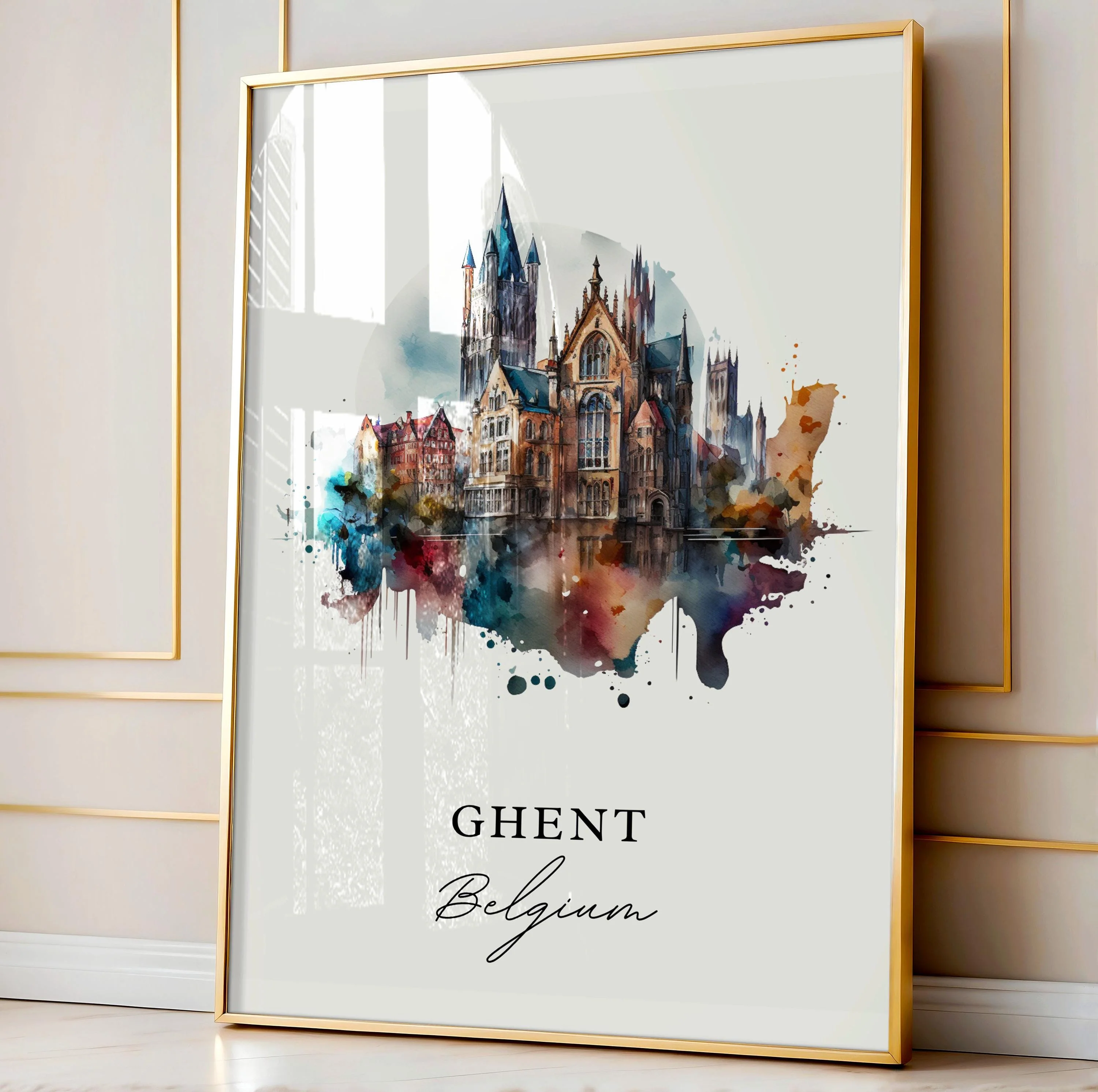 Ghent, Belgium – Watercolor Art Print - Image 5