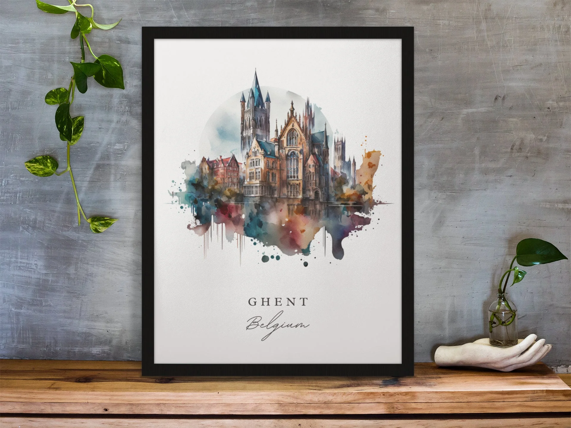 Ghent, Belgium – Watercolor Art Print - Image 6