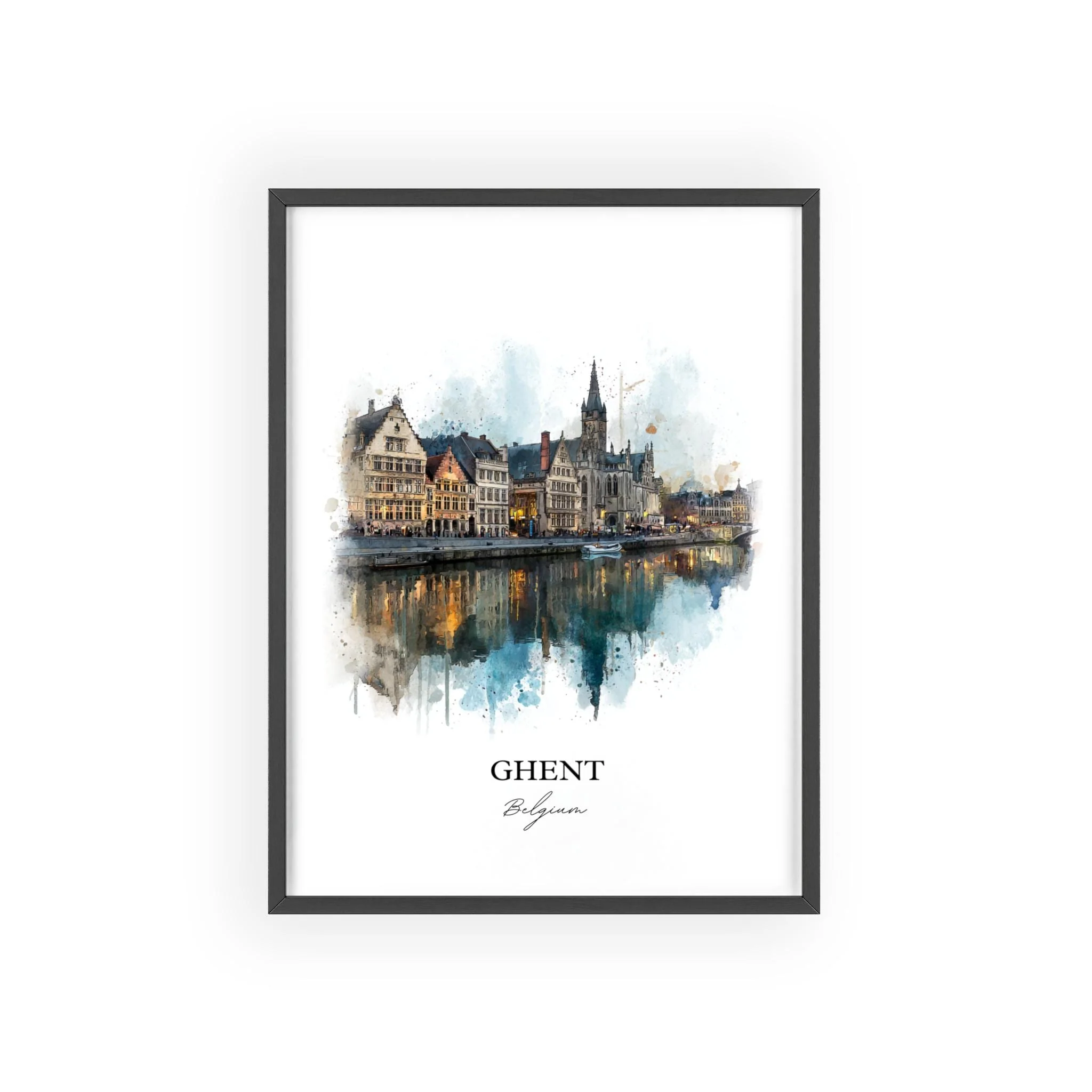 Ghent, Belgium – Watercolor Art Print - Image 10