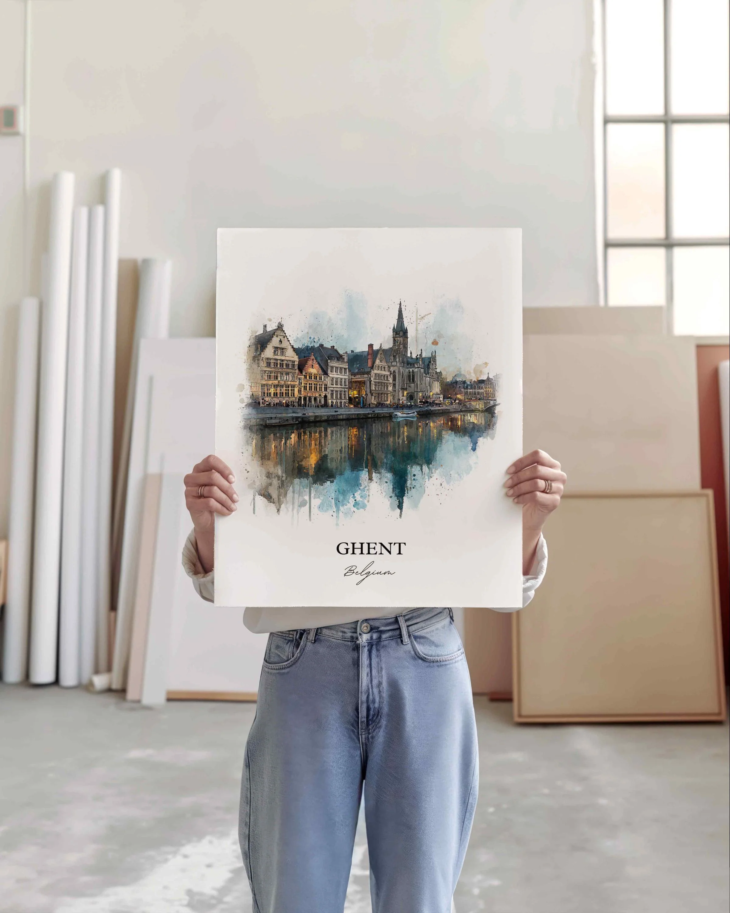 Ghent, Belgium – Watercolor Art Print - Image 3