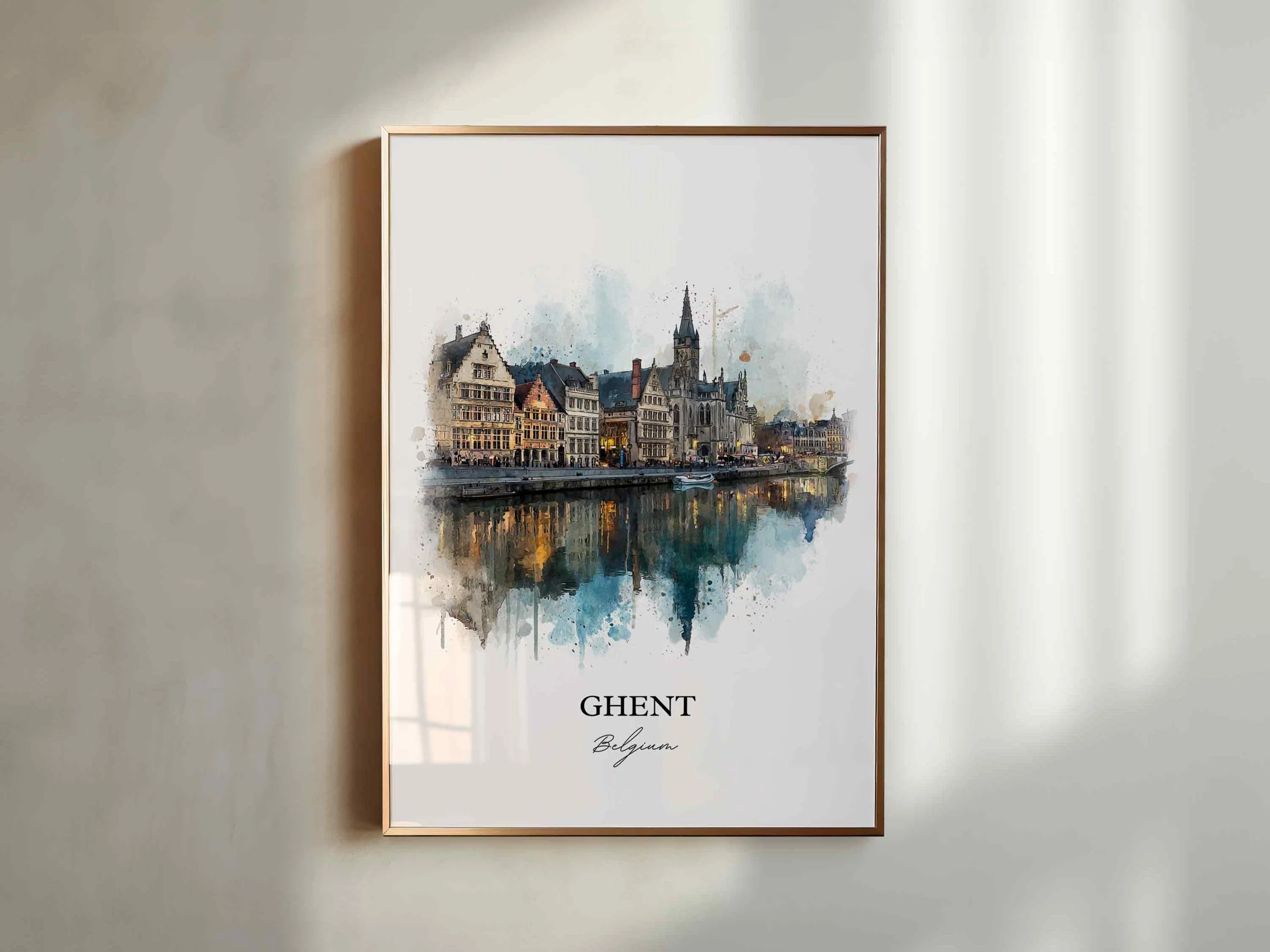 Ghent, Belgium – Watercolor Art Print - Image 4
