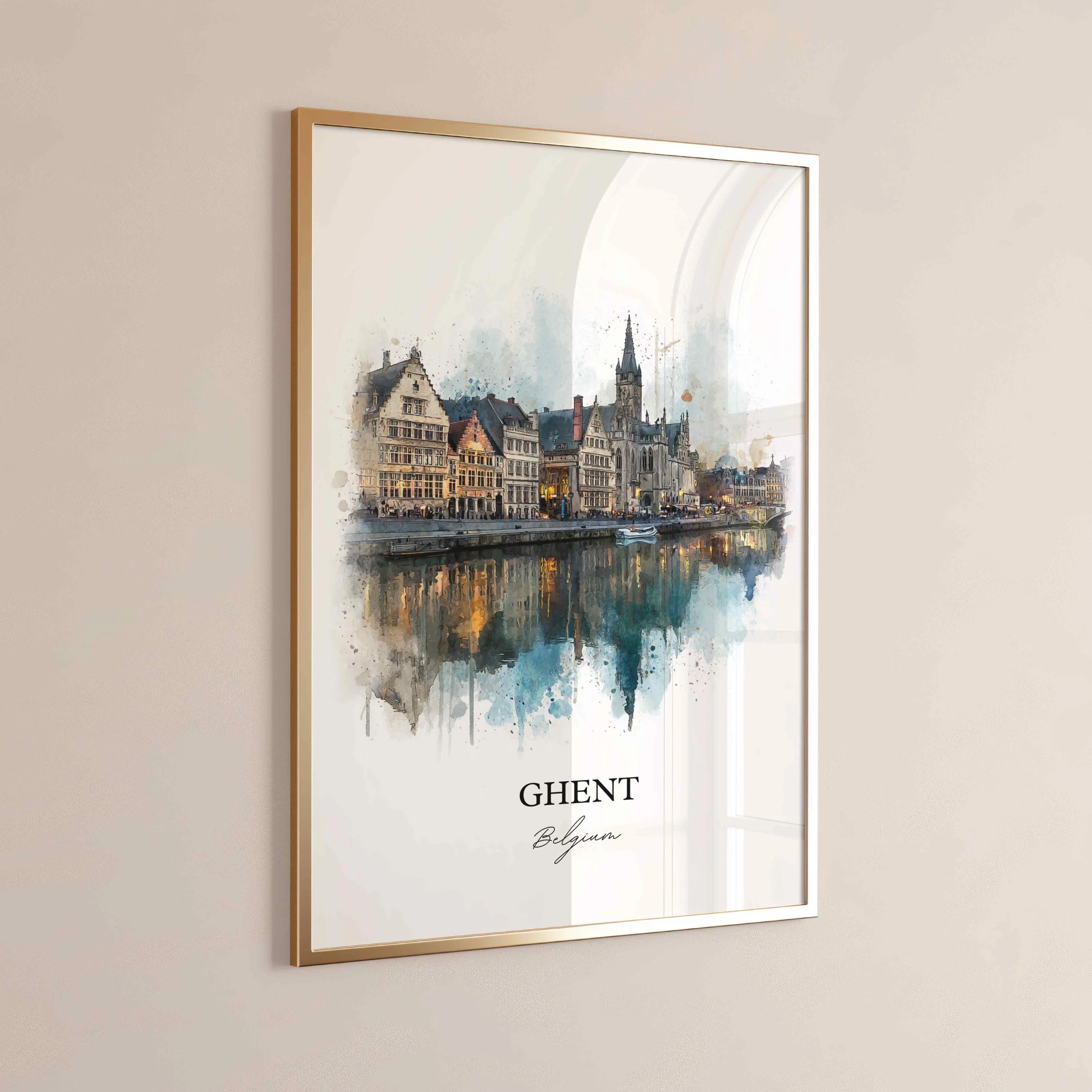 Ghent, Belgium – Watercolor Art Print - Image 5