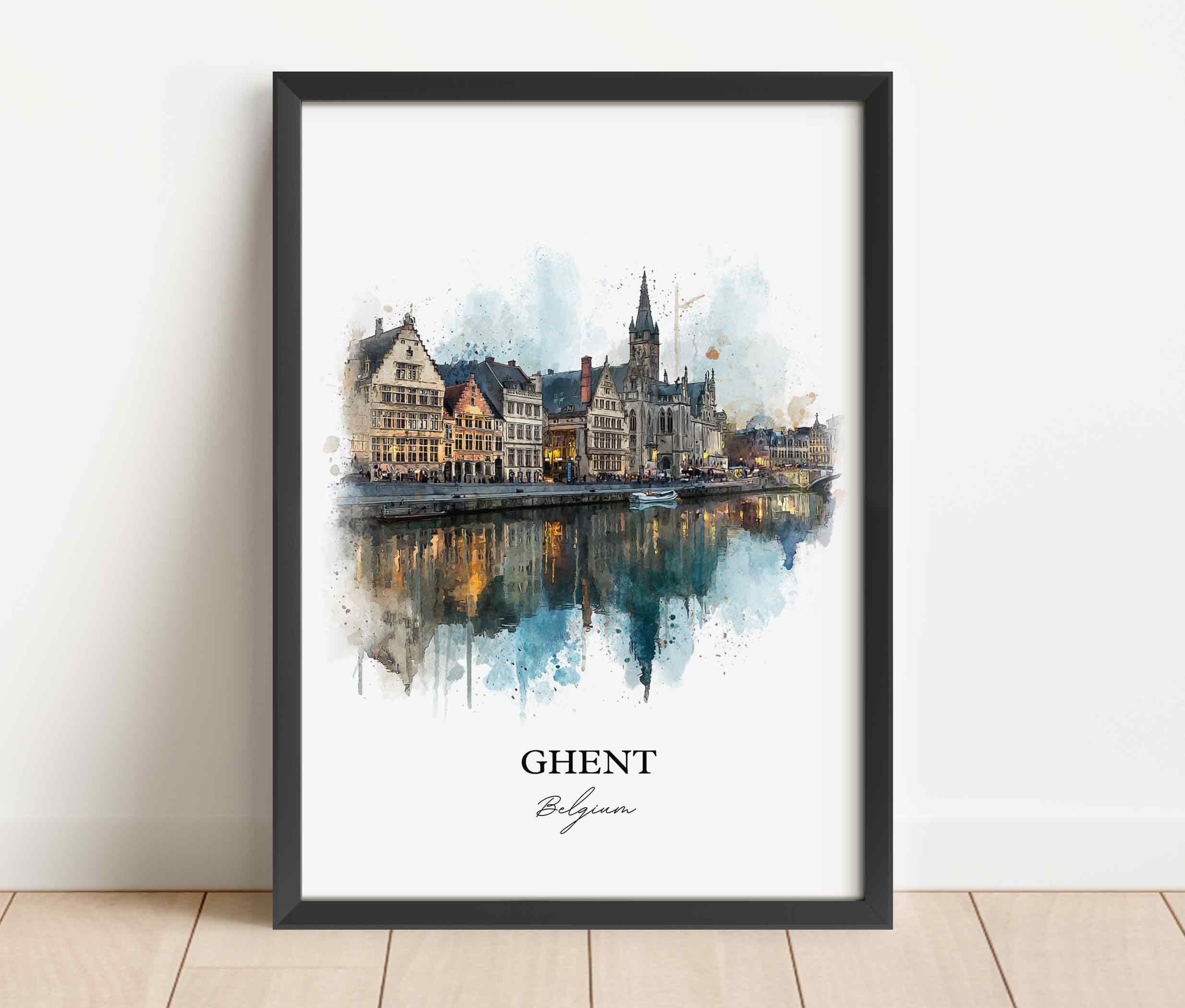 Ghent, Belgium – Watercolor Art Print - Image 6