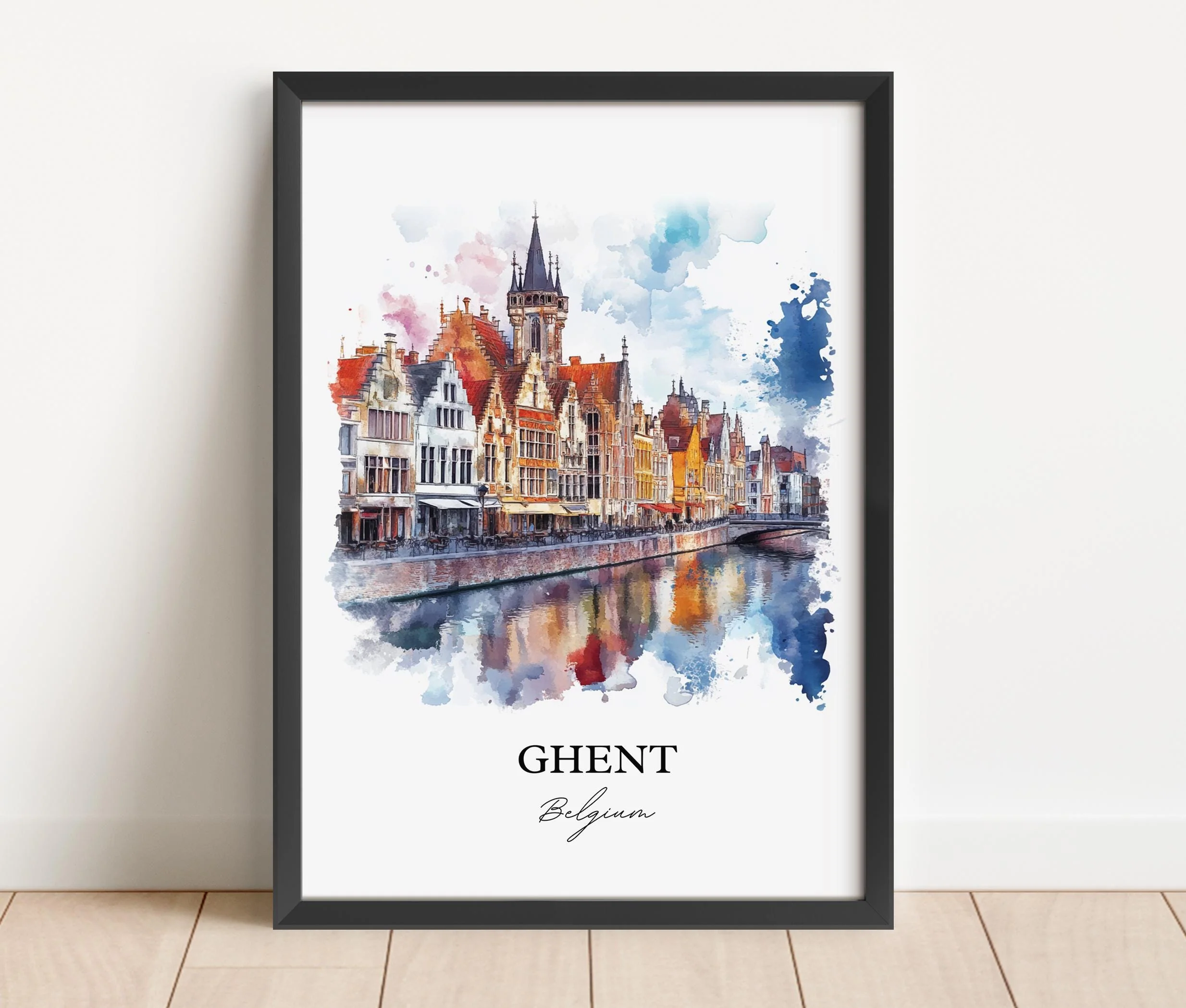 Ghent, Belgium – Watercolor Art Print - Image 6
