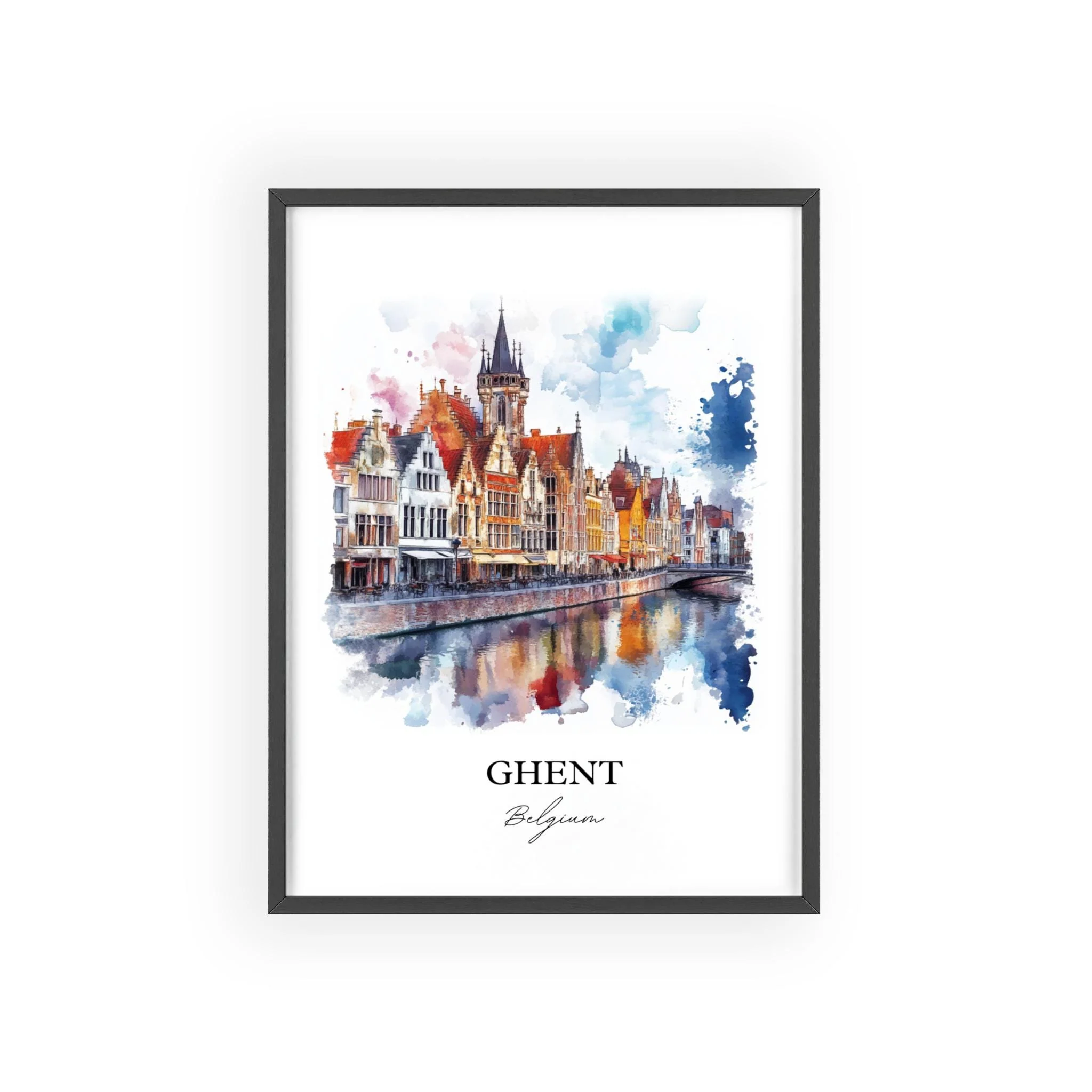 Ghent, Belgium – Watercolor Art Print - Image 7