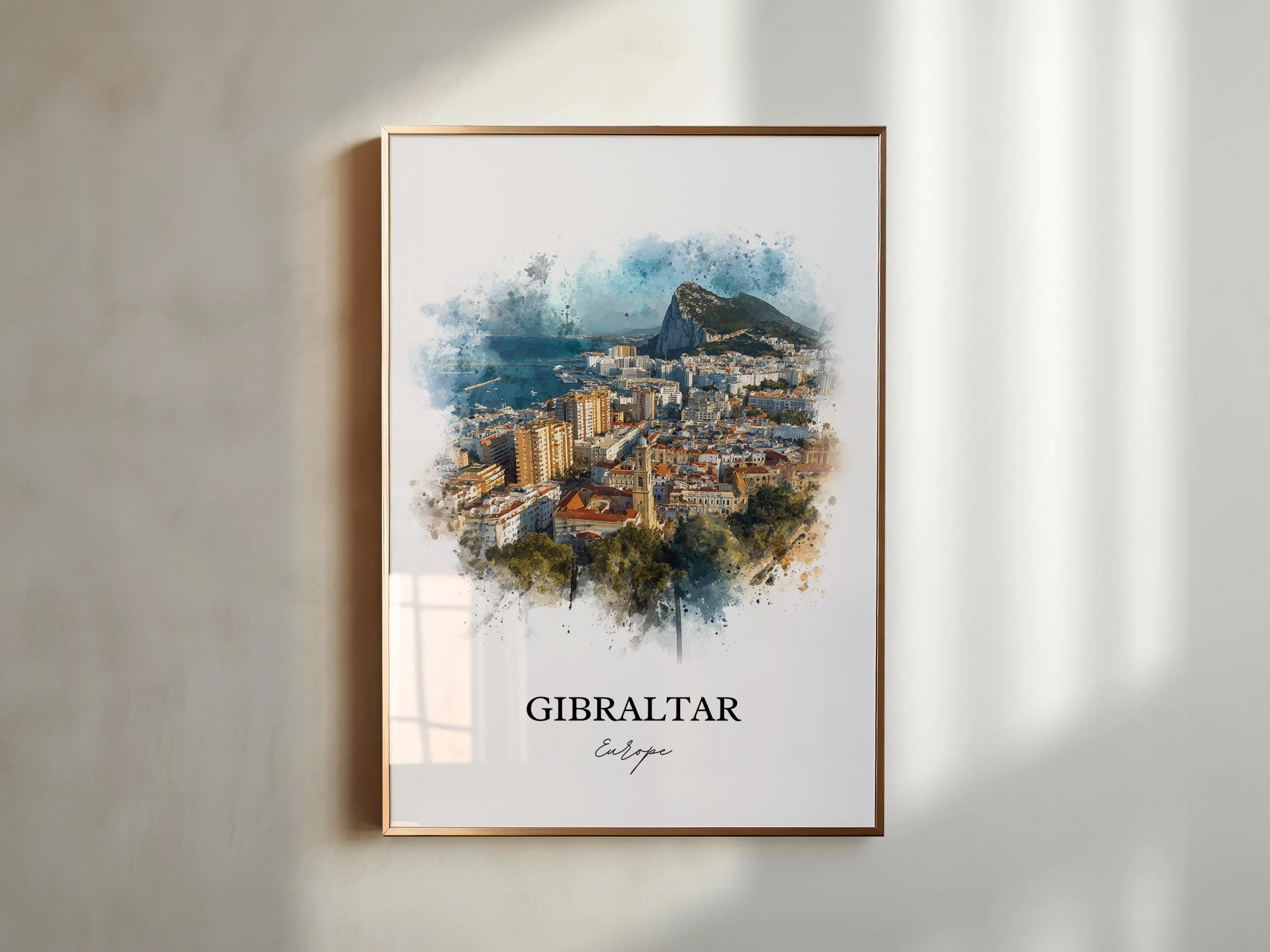 Gibraltar, Europe – Watercolor Art Print - Image 3