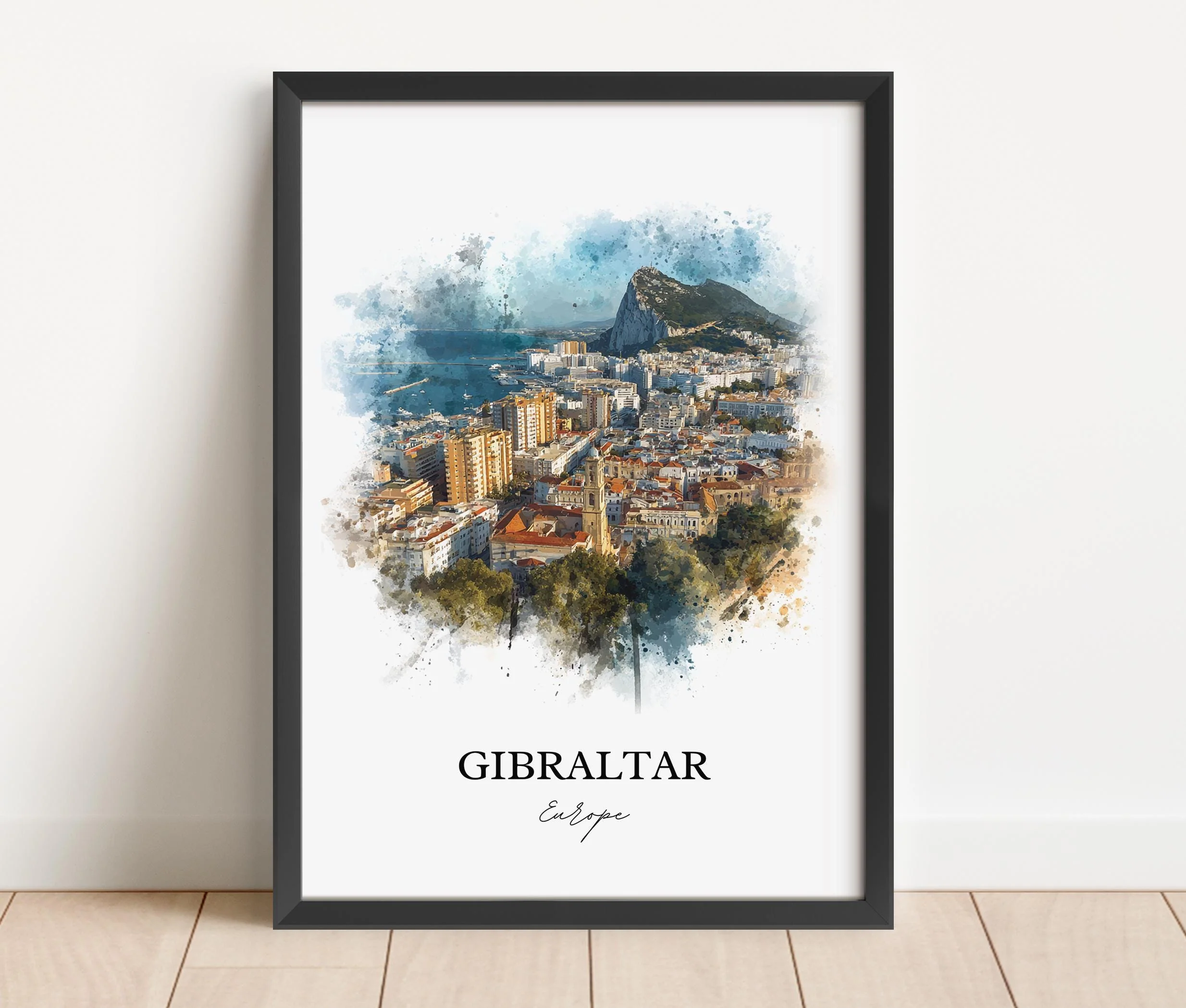 Gibraltar, Europe – Watercolor Art Print - Image 4