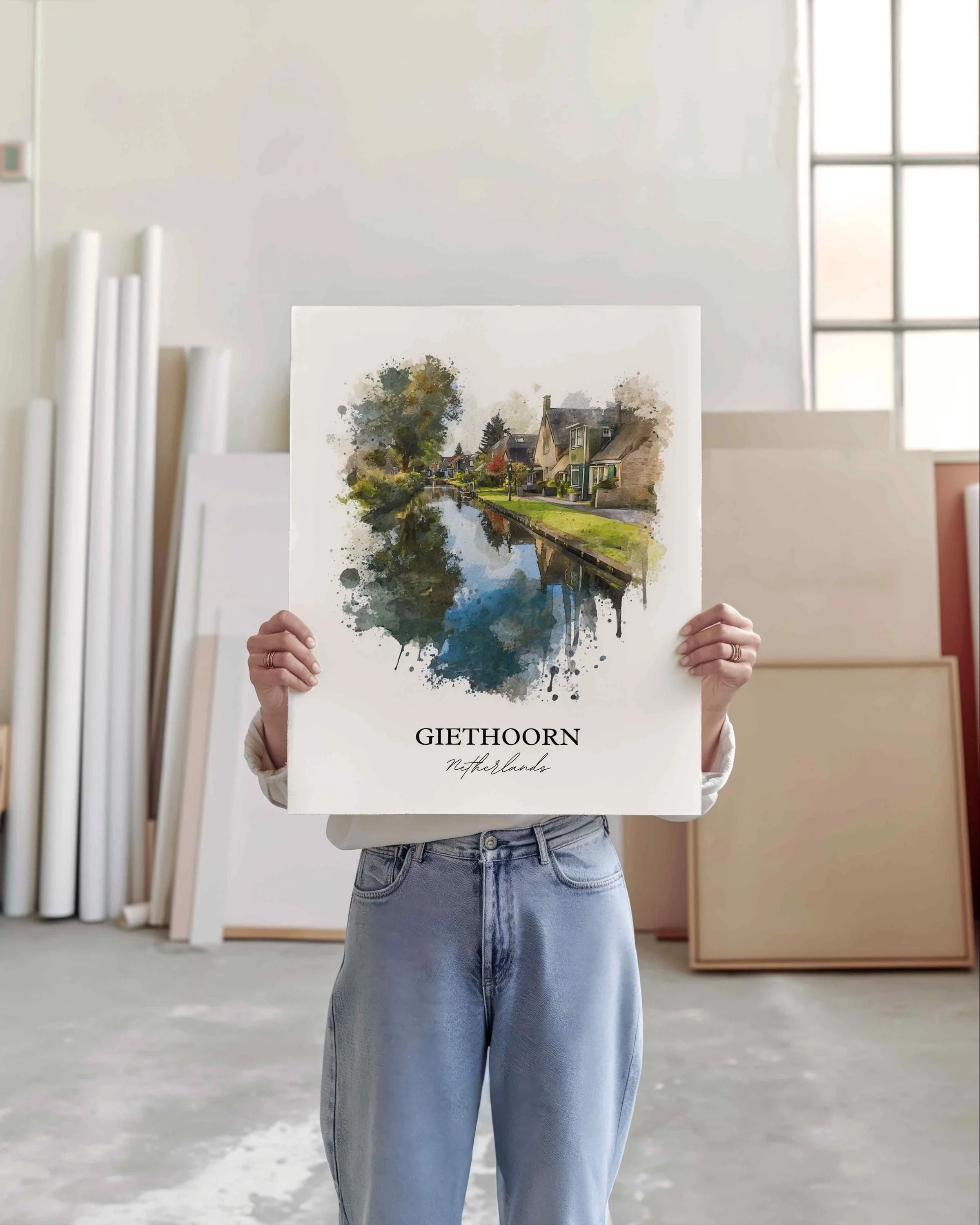 Giethoorn, Netherlands – Watercolor Art Print - Image 3