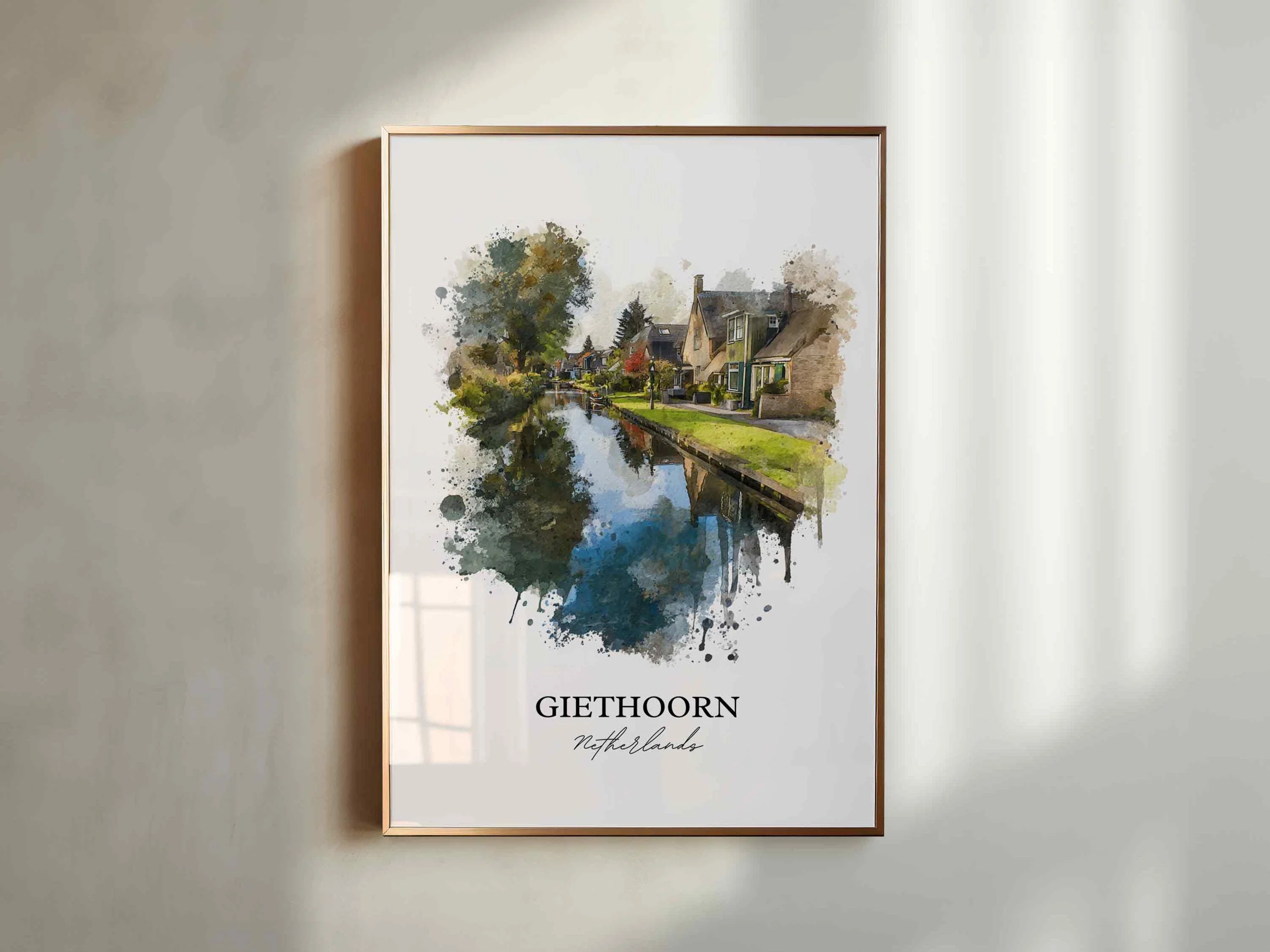 Giethoorn, Netherlands – Watercolor Art Print - Image 4