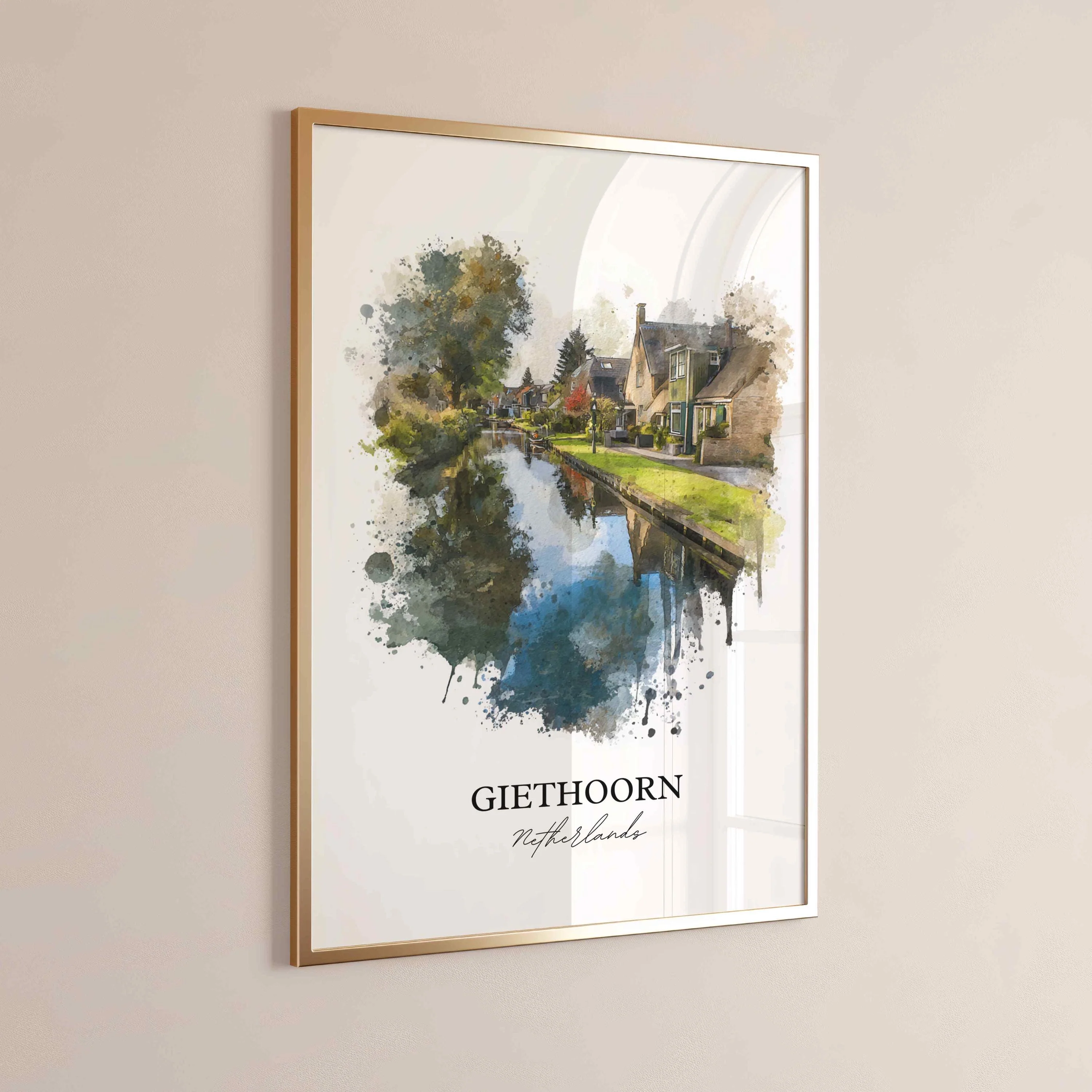 Giethoorn, Netherlands – Watercolor Art Print - Image 6