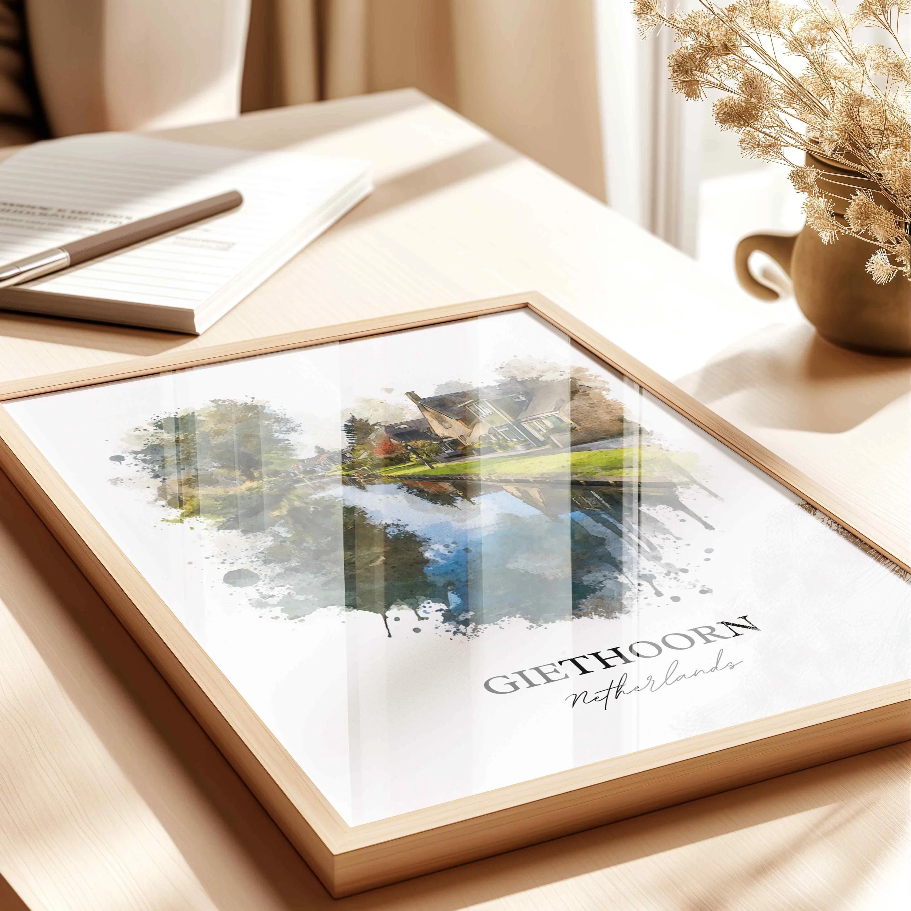 Giethoorn, Netherlands – Watercolor Art Print - Image 8