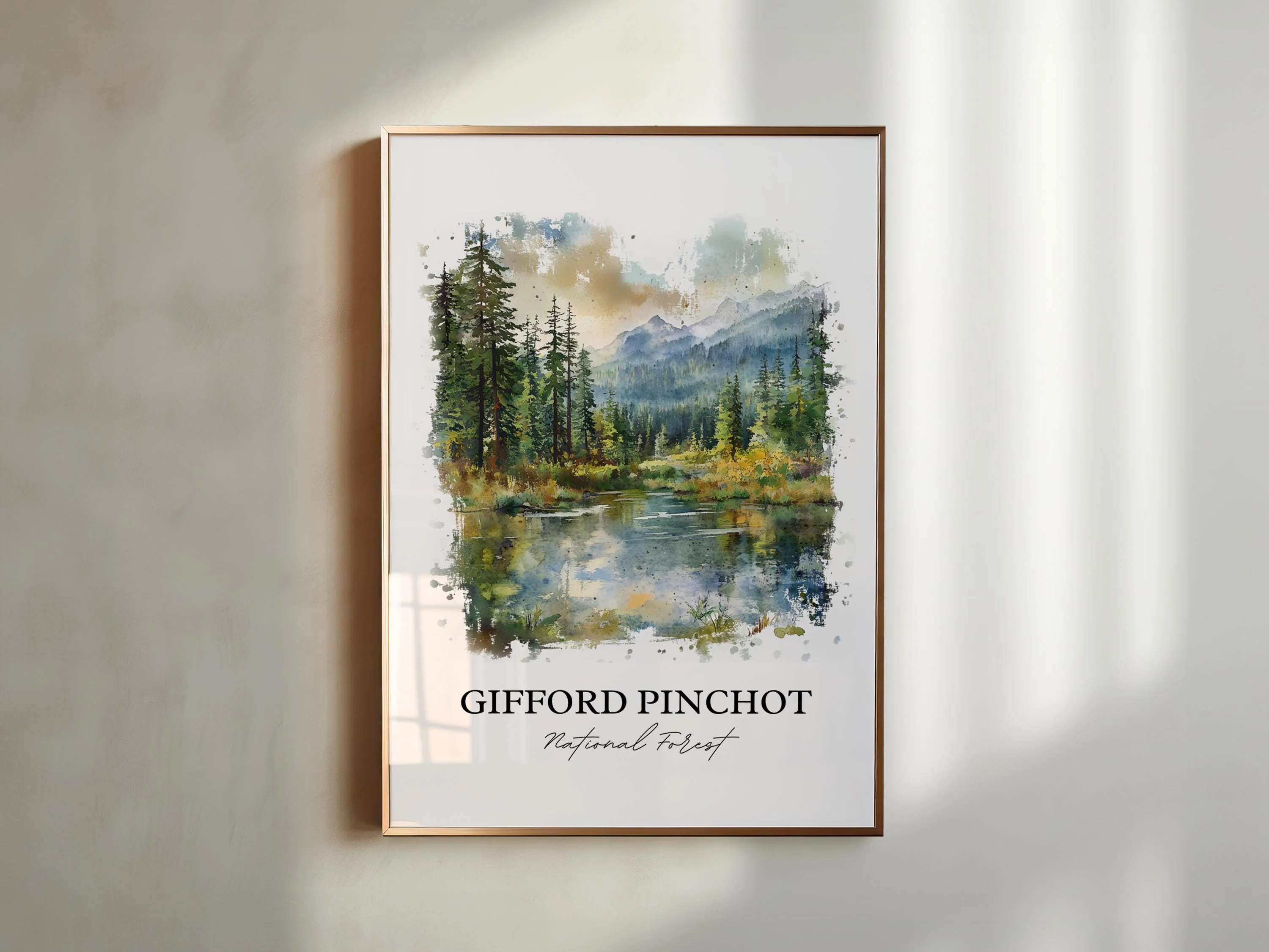 Gifford Pinchot Forest, Washington, USA – Watercolor Art Print - Image 4