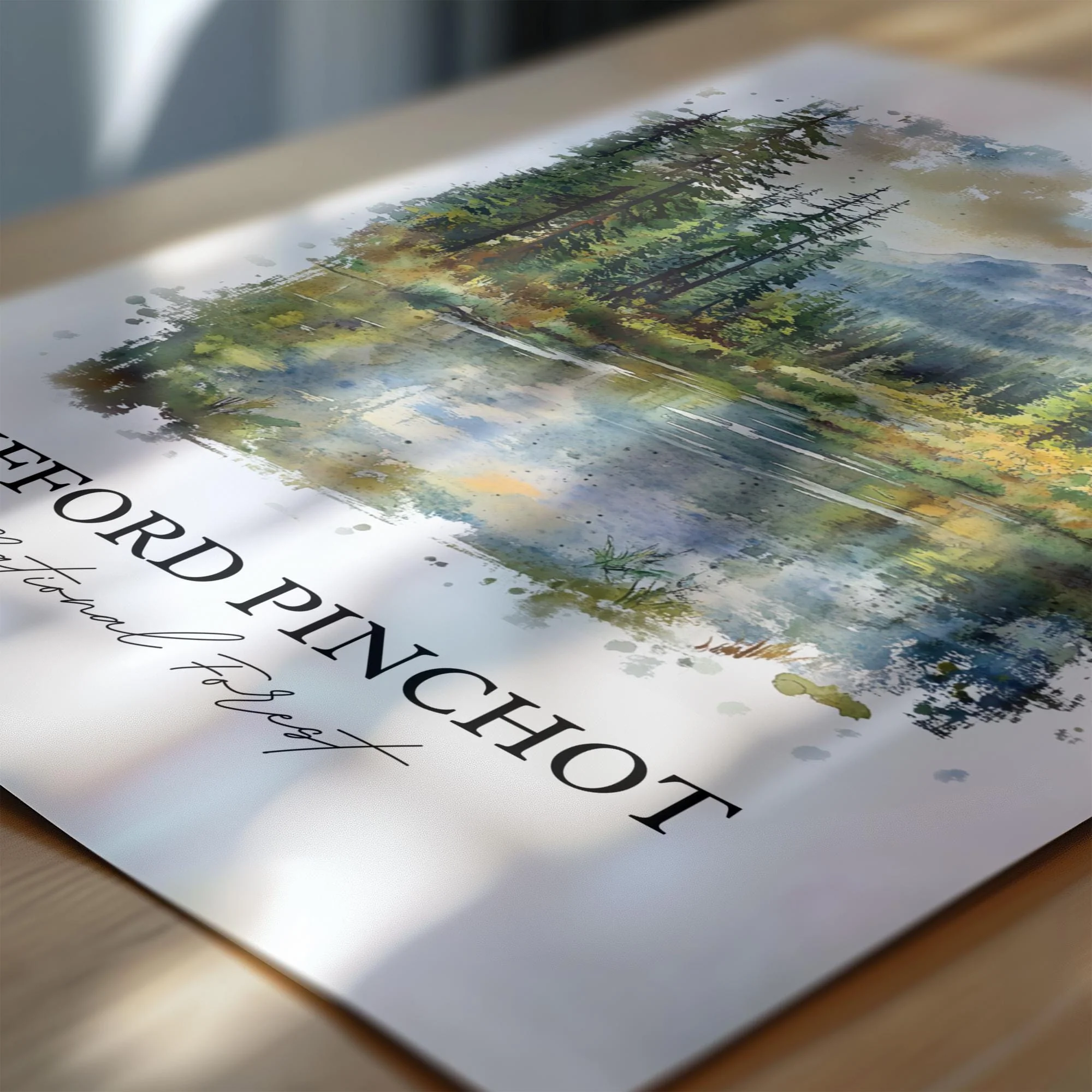 Gifford Pinchot Forest, Washington, USA – Watercolor Art Print - Image 2