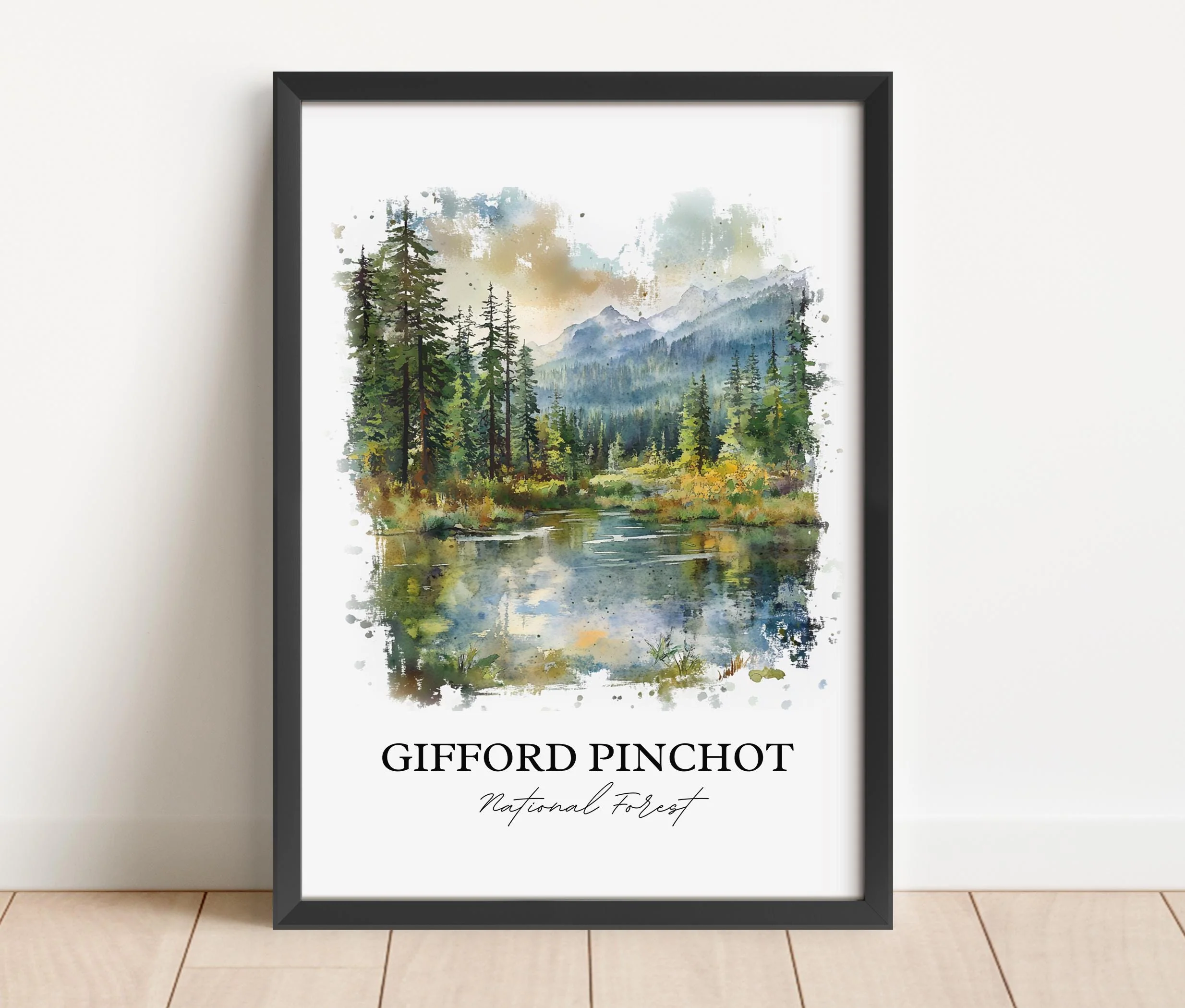 Gifford Pinchot Forest, Washington, USA – Watercolor Art Print - Image 5