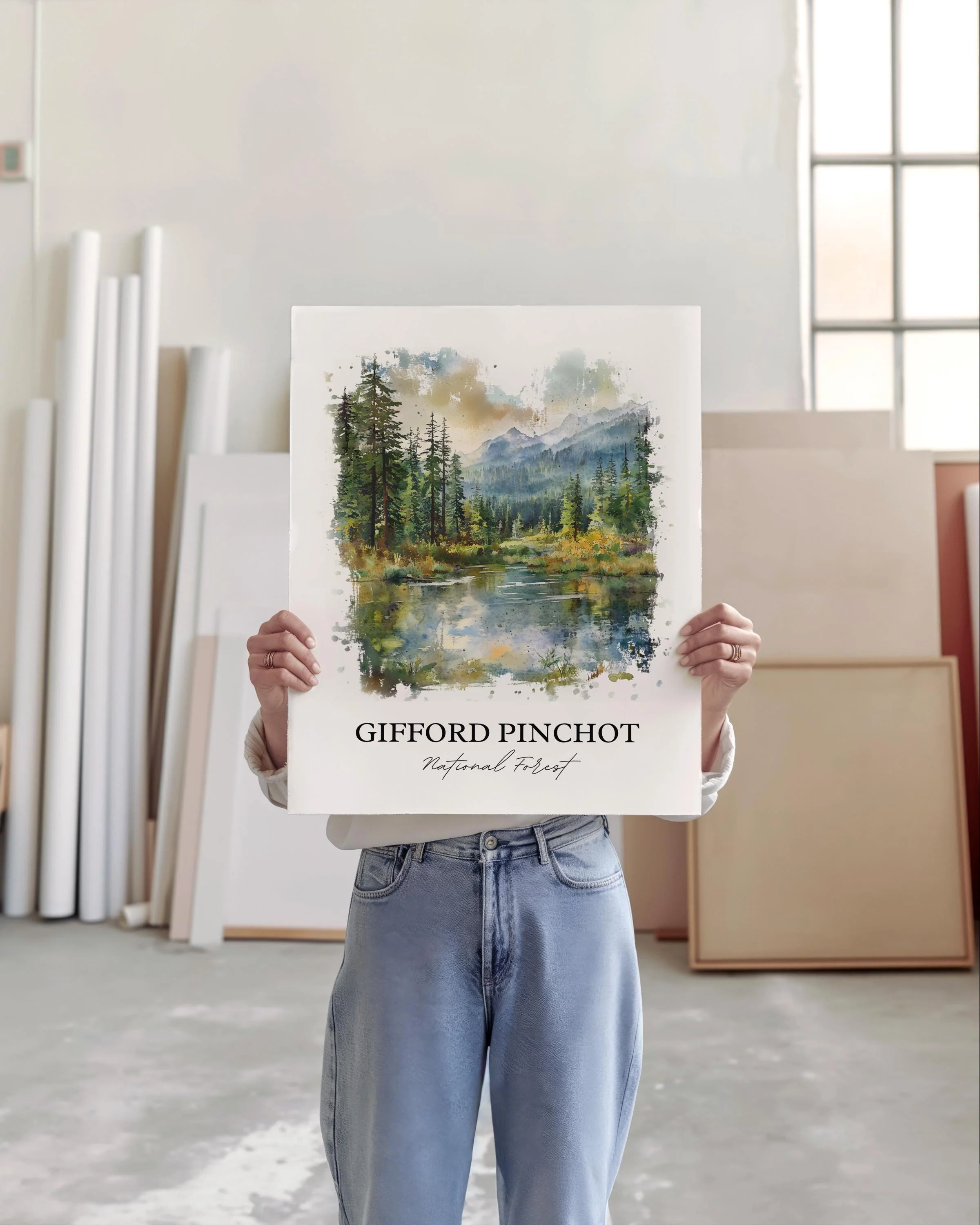 Gifford Pinchot Forest, Washington, USA – Watercolor Art Print - Image 6