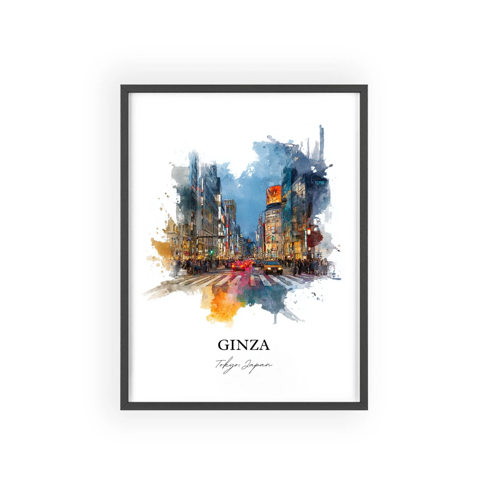 Ginza, Japan – Watercolor Art Print - Image 9