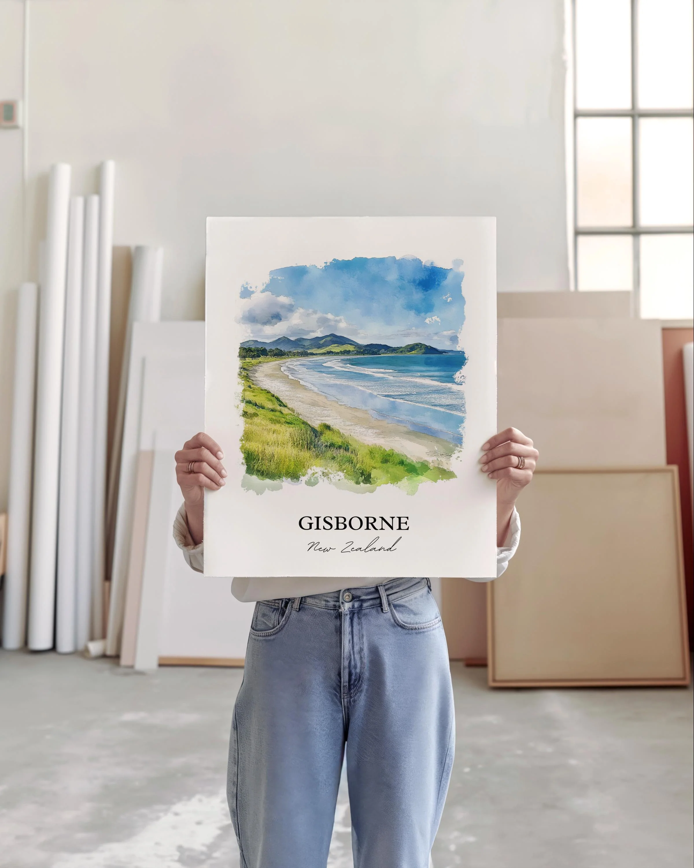 Gisborne, New Zealand – Watercolor Art Print - Image 3