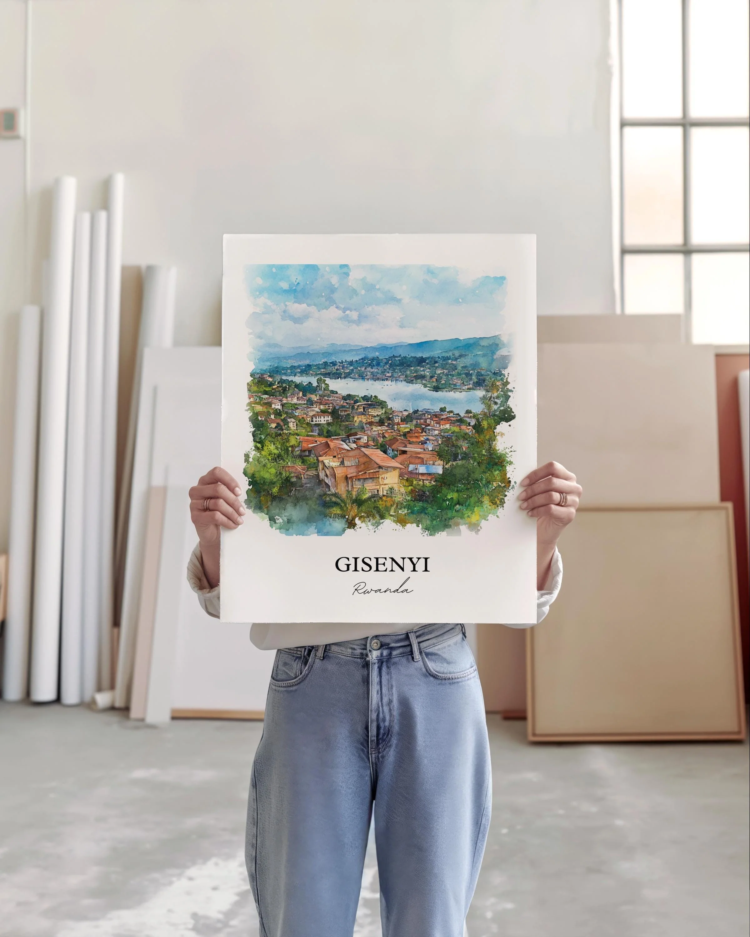 Gisenyi, Rwanda – Watercolor Art Print - Image 3