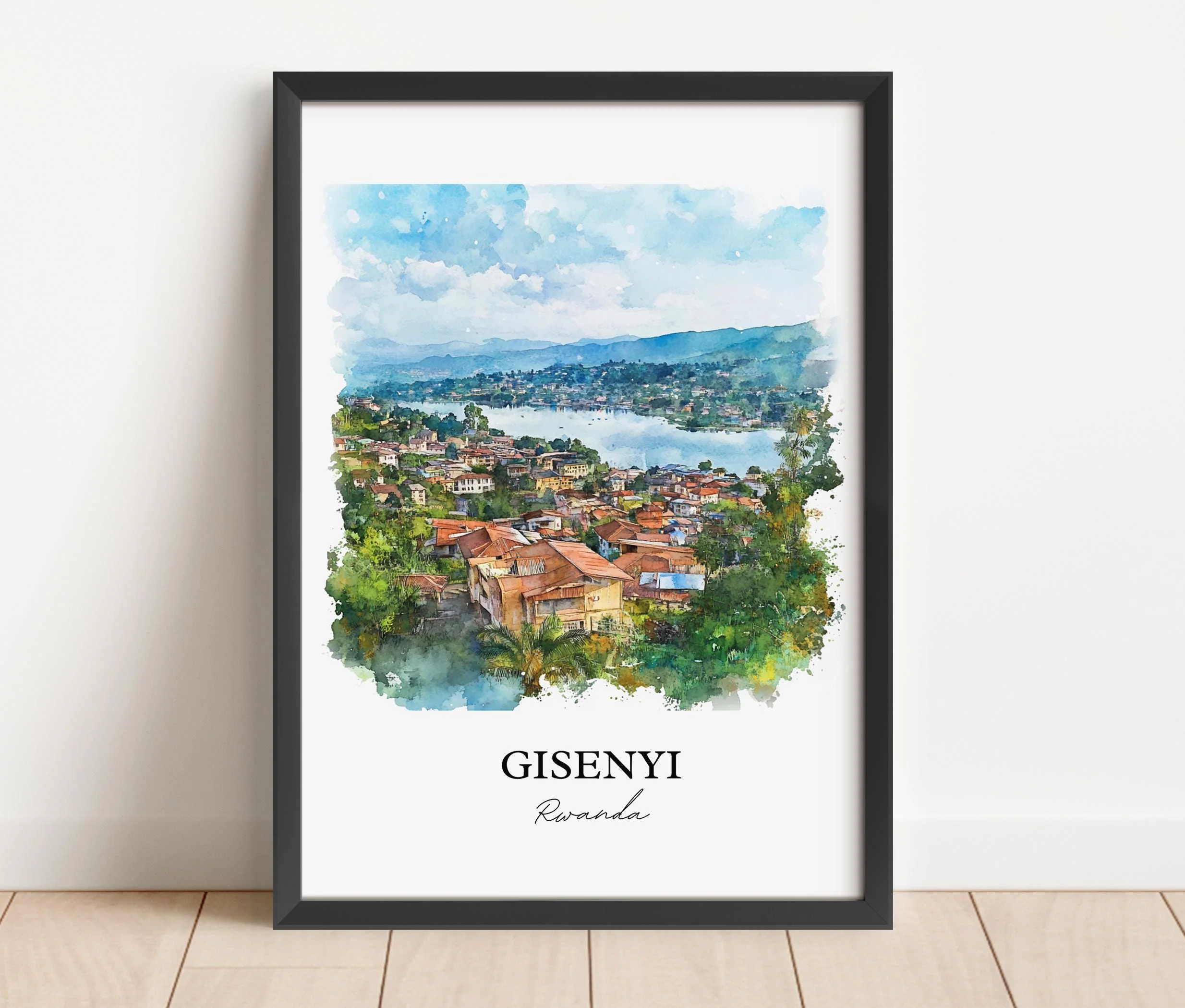 Gisenyi, Rwanda – Watercolor Art Print - Image 6