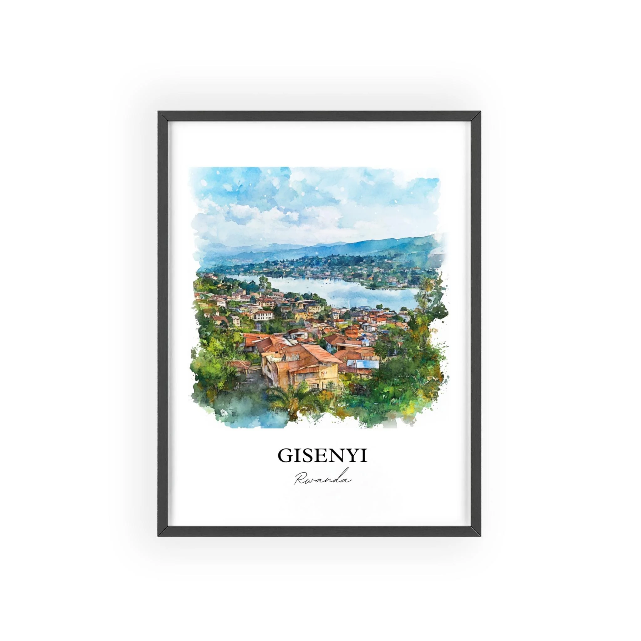 Gisenyi, Rwanda – Watercolor Art Print - Image 7