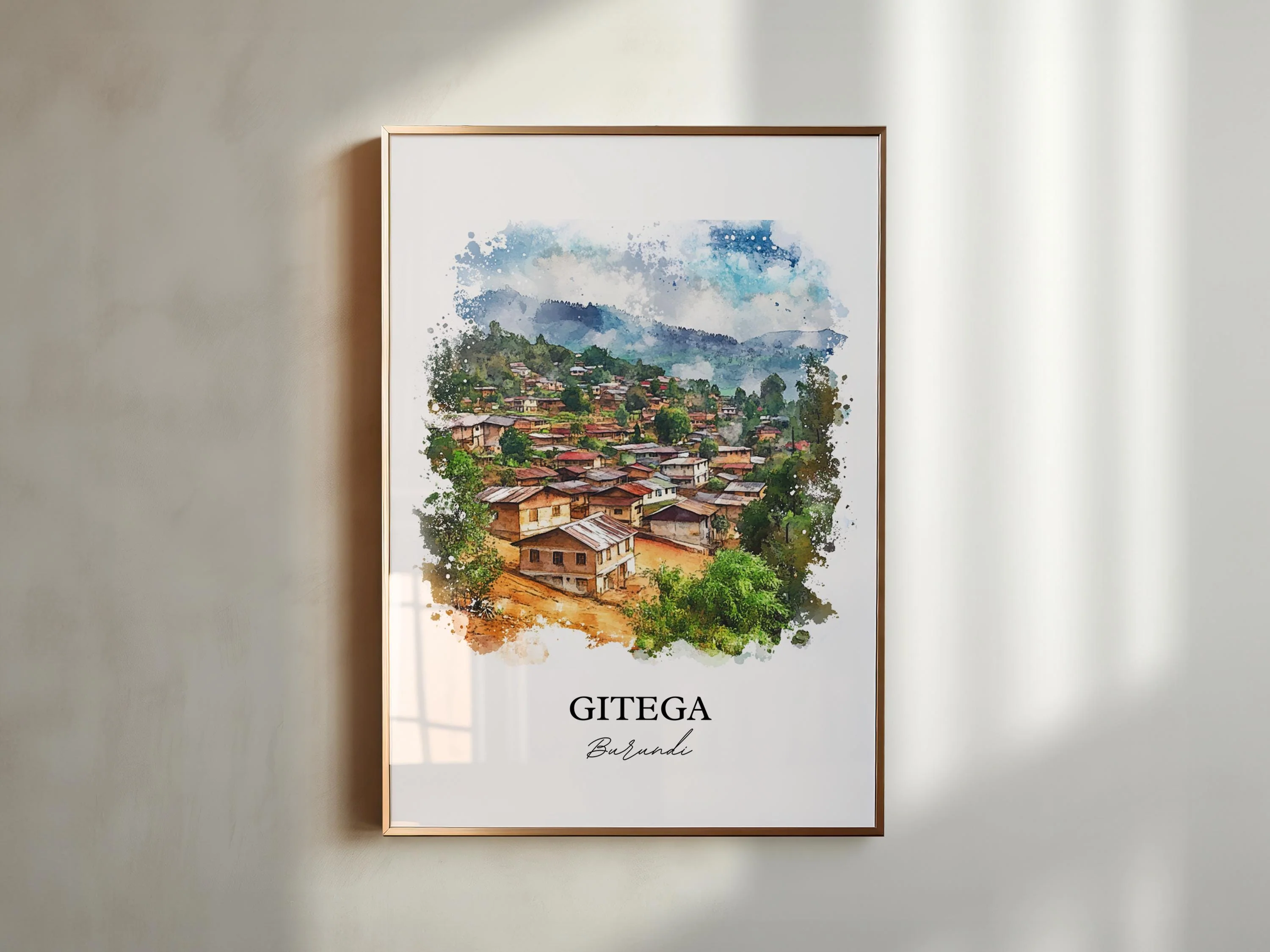 Gitega, Burundi – Watercolor Art Print - Image 3