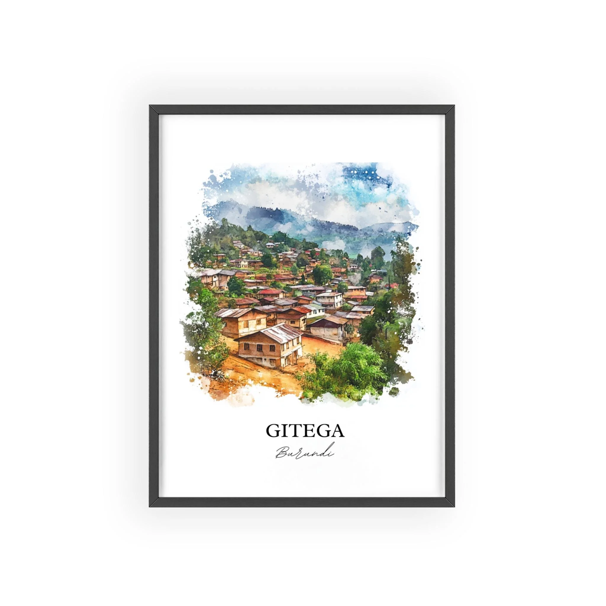 Gitega, Burundi – Watercolor Art Print - Image 7