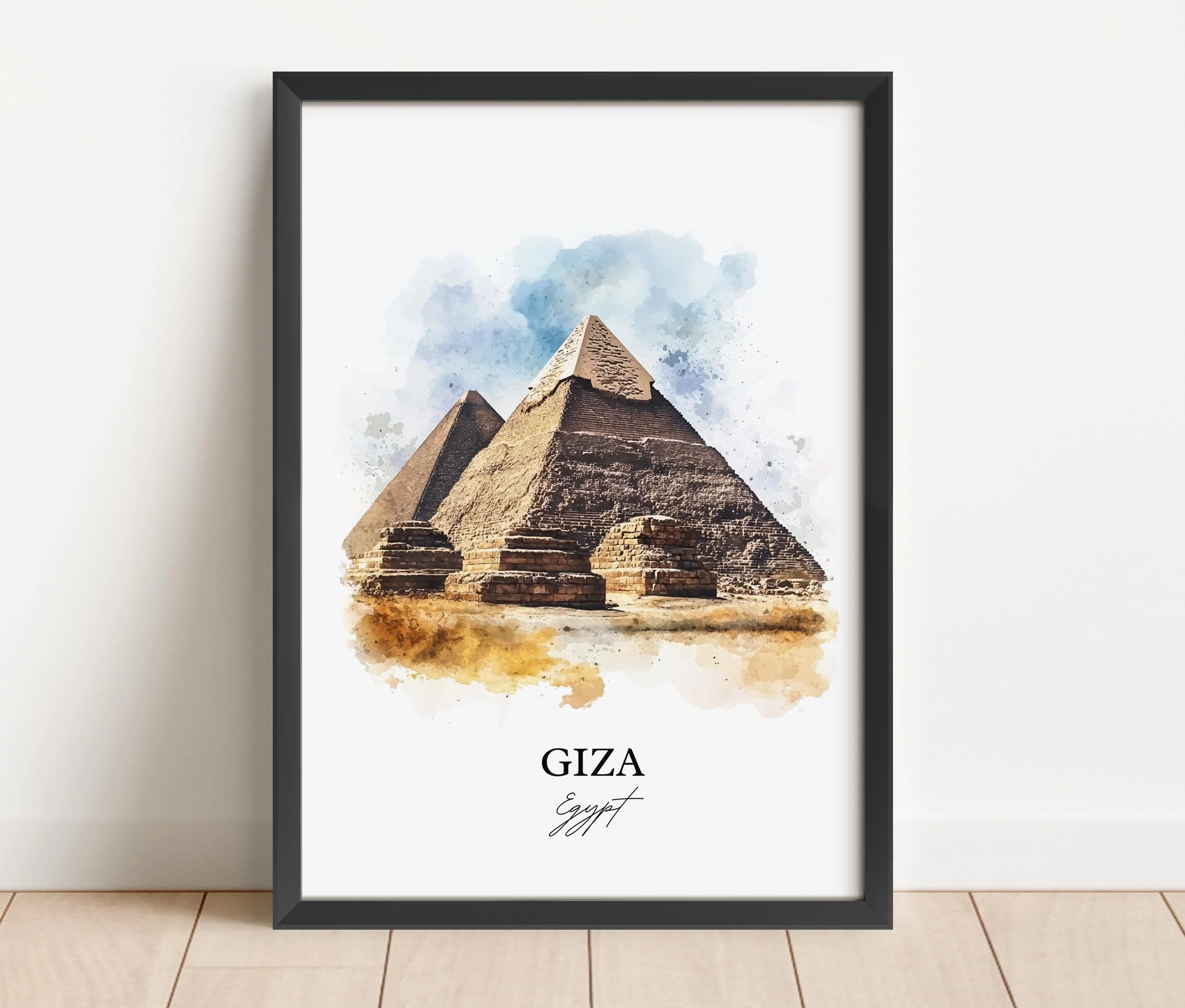 Giza, Egypt – Watercolor Art Print of the Pyramids of Giza - Image 6