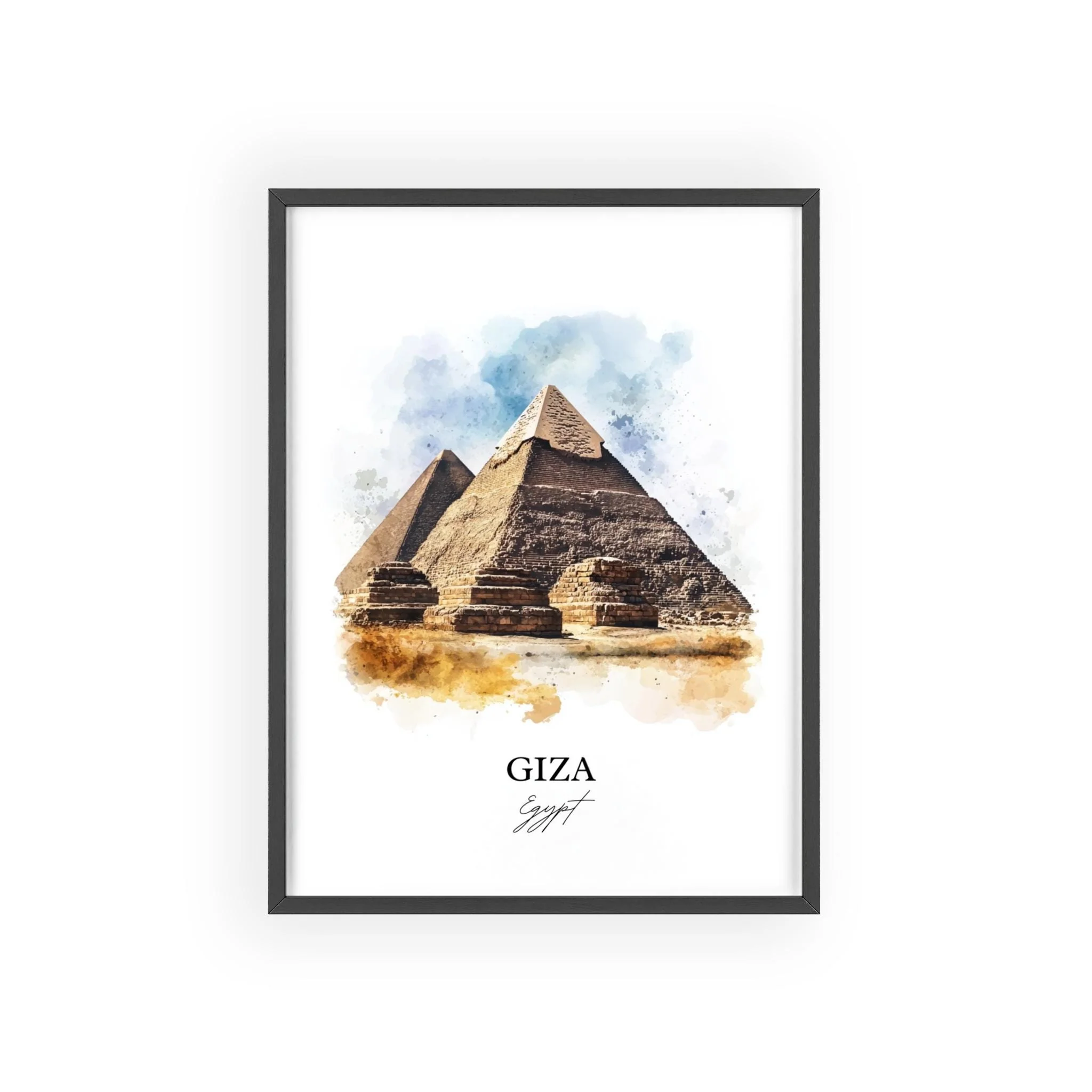 Giza, Egypt – Watercolor Art Print of the Pyramids of Giza - Image 7