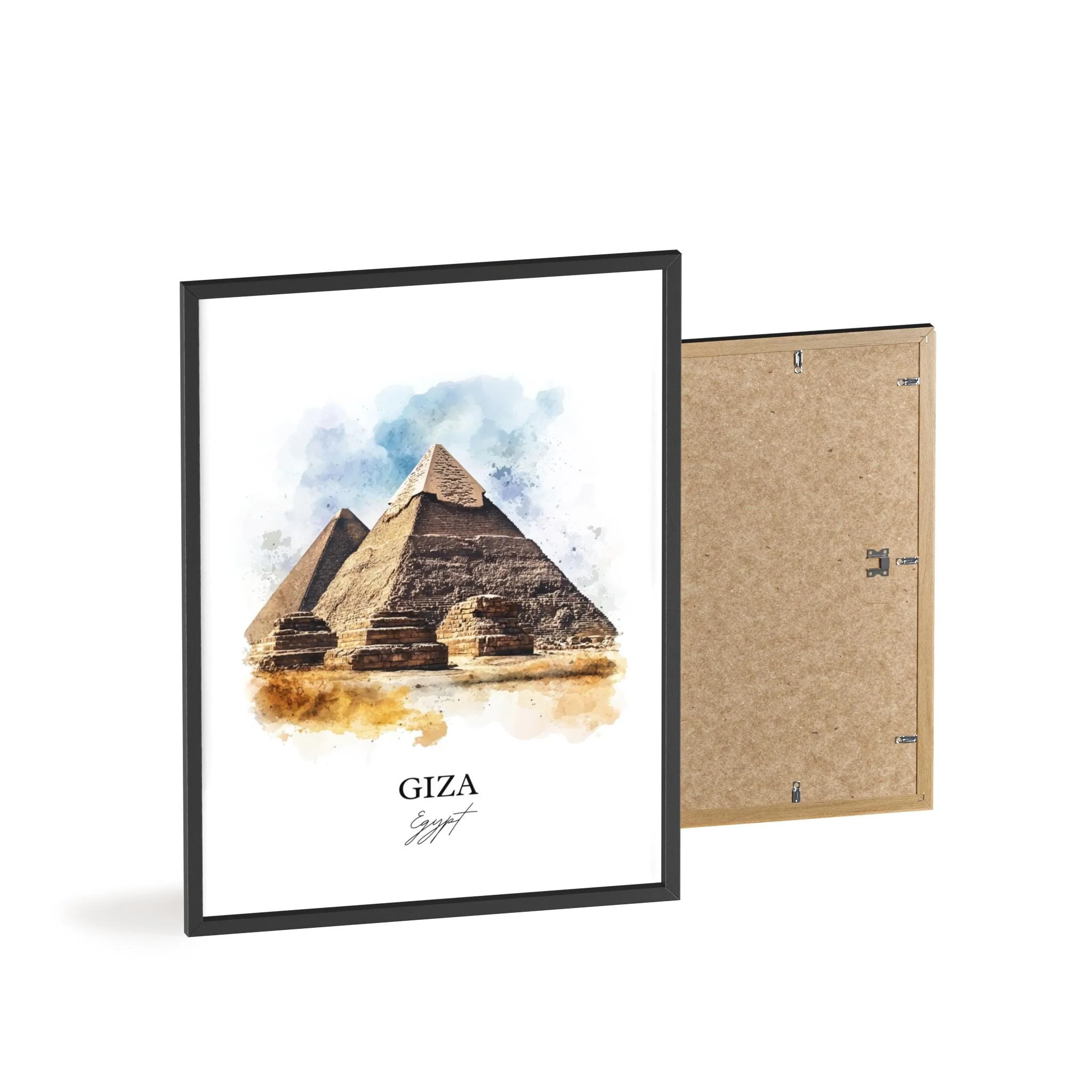 Giza, Egypt – Watercolor Art Print of the Pyramids of Giza - Image 8
