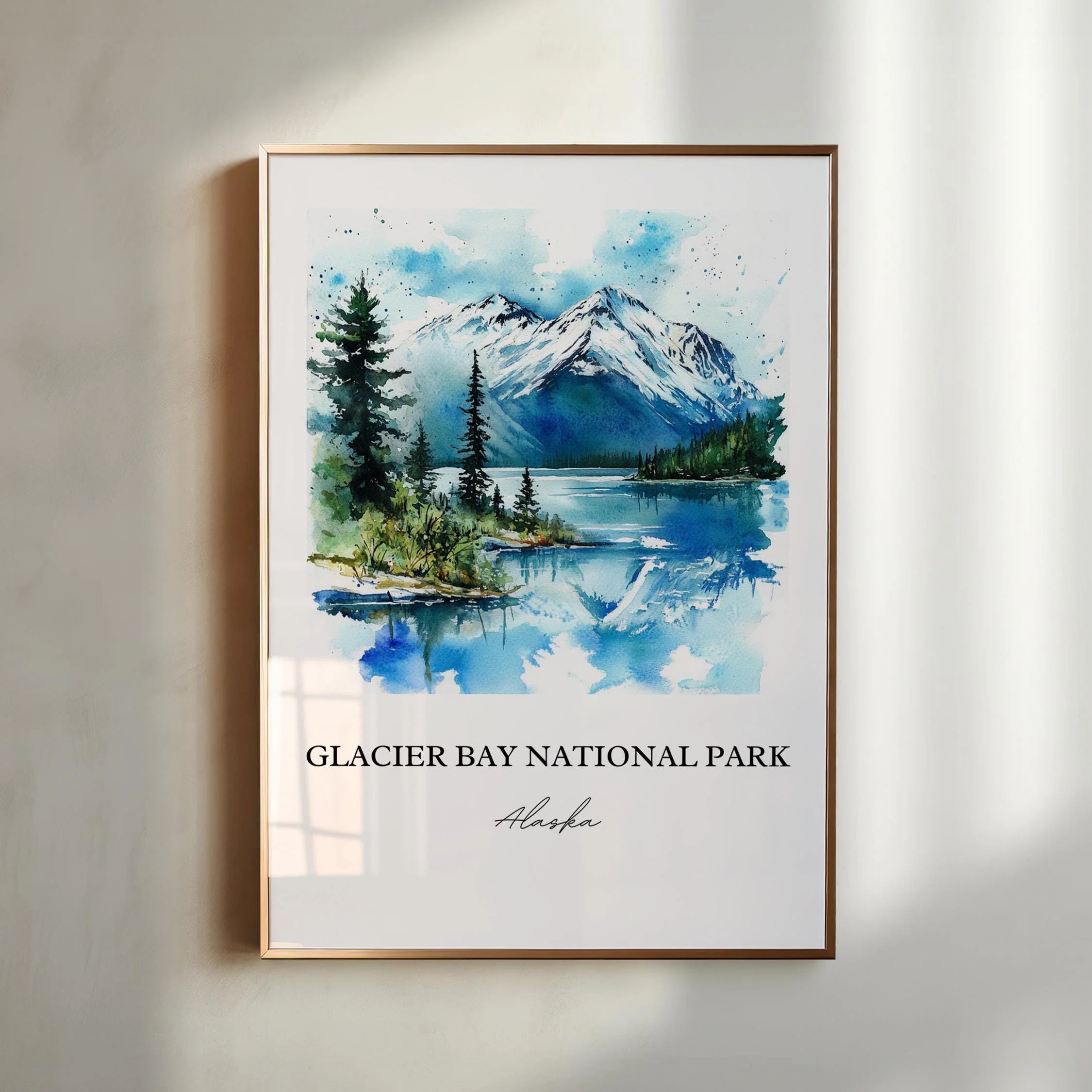 Glacier Bay, Alaska – Watercolor Art Print - Image 2