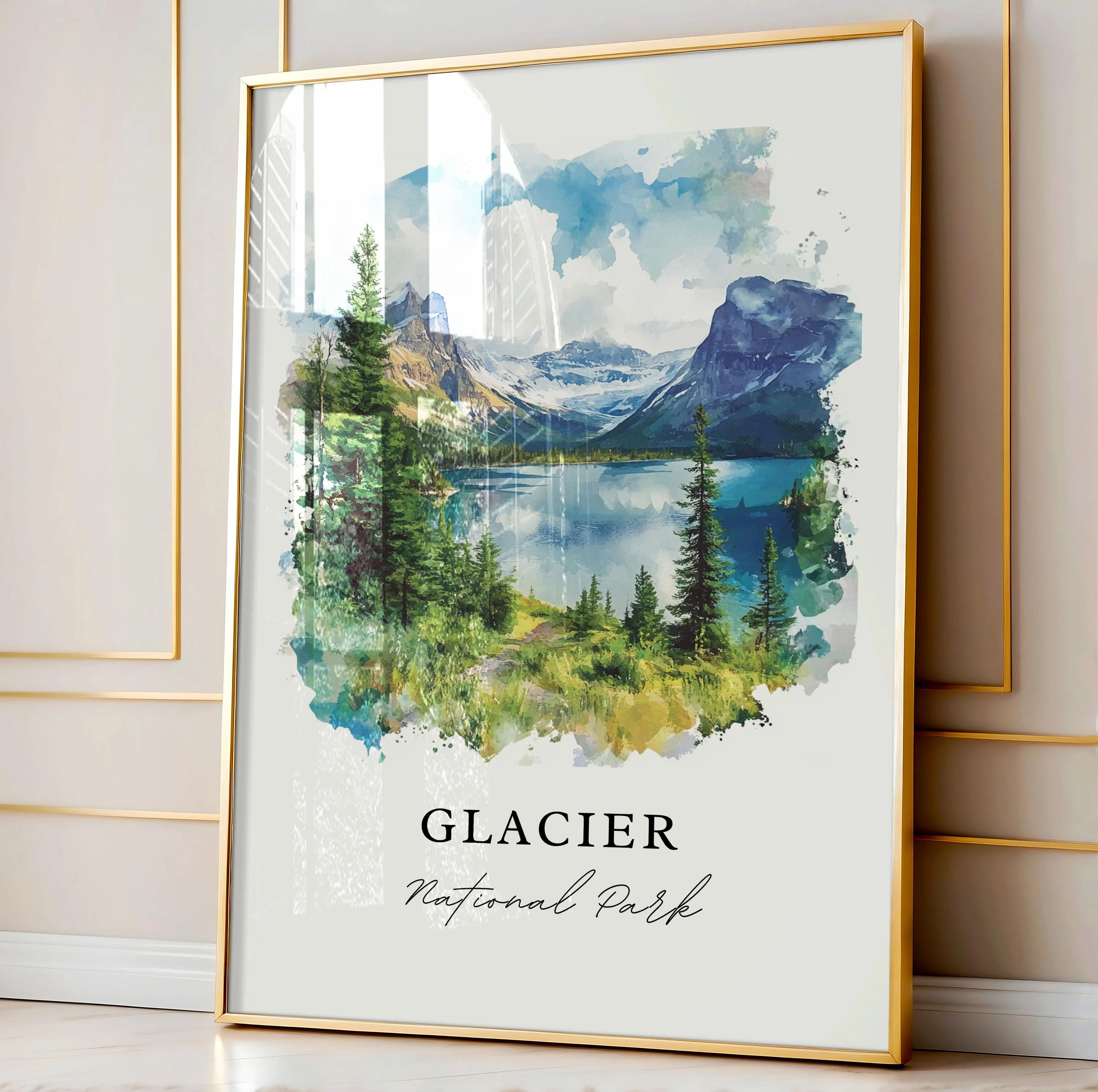 Glacier National Park, USA – Watercolor Art Print - Image 4