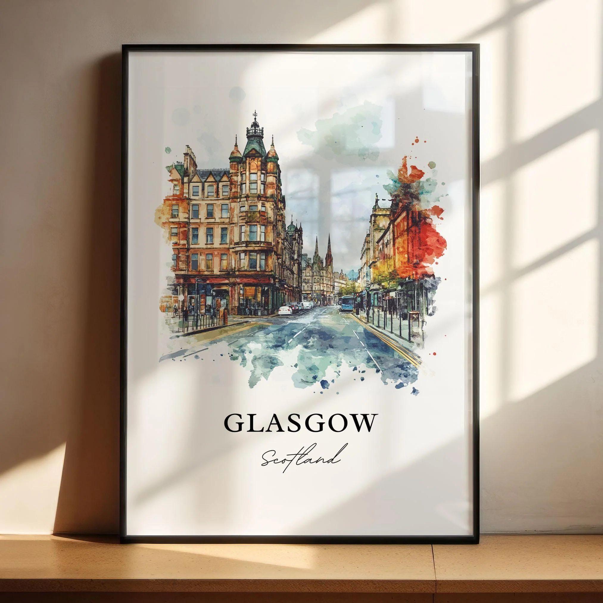 Glasgow, Scotland – Watercolor Art Print - Image 3