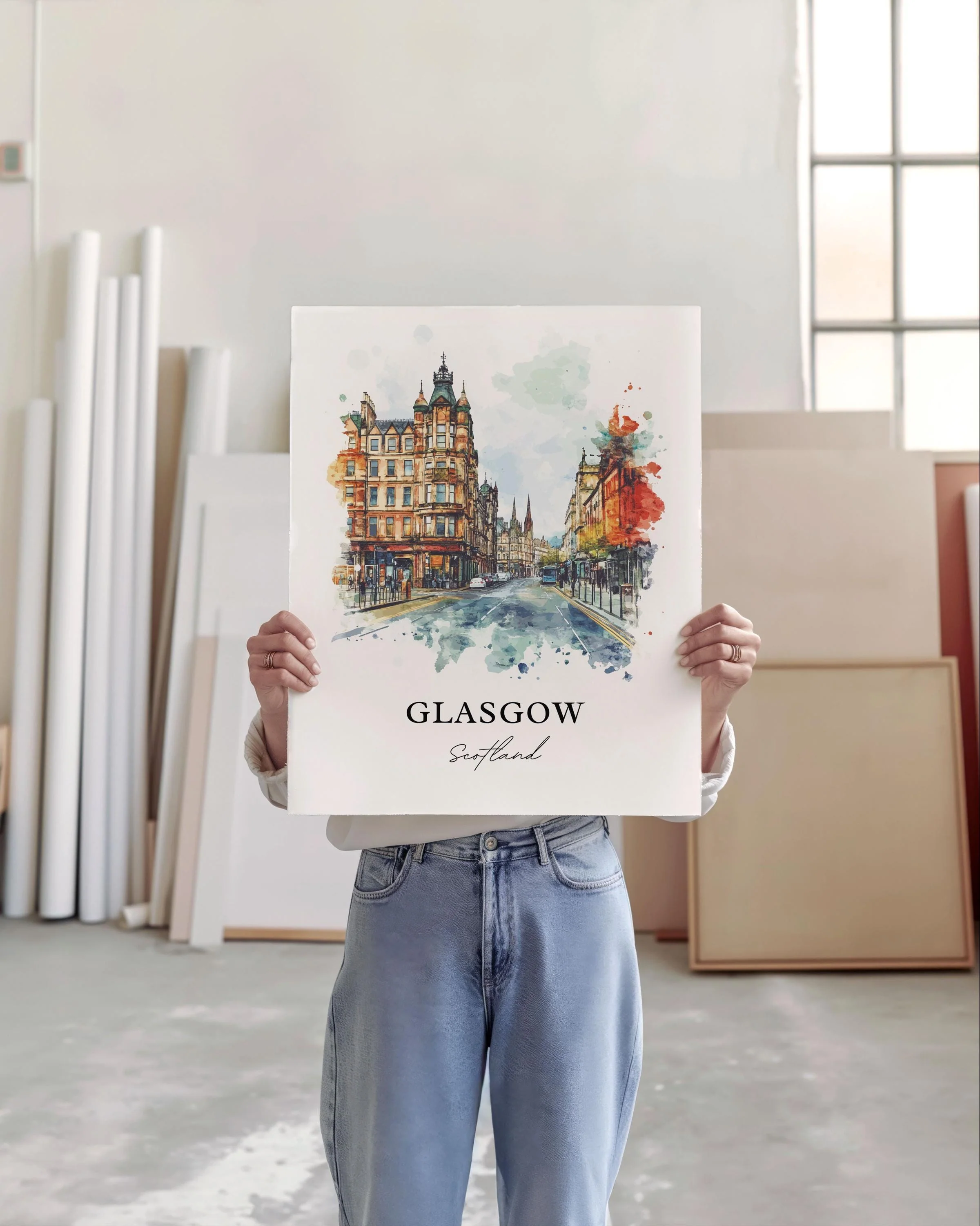 Glasgow, Scotland – Watercolor Art Print - Image 5