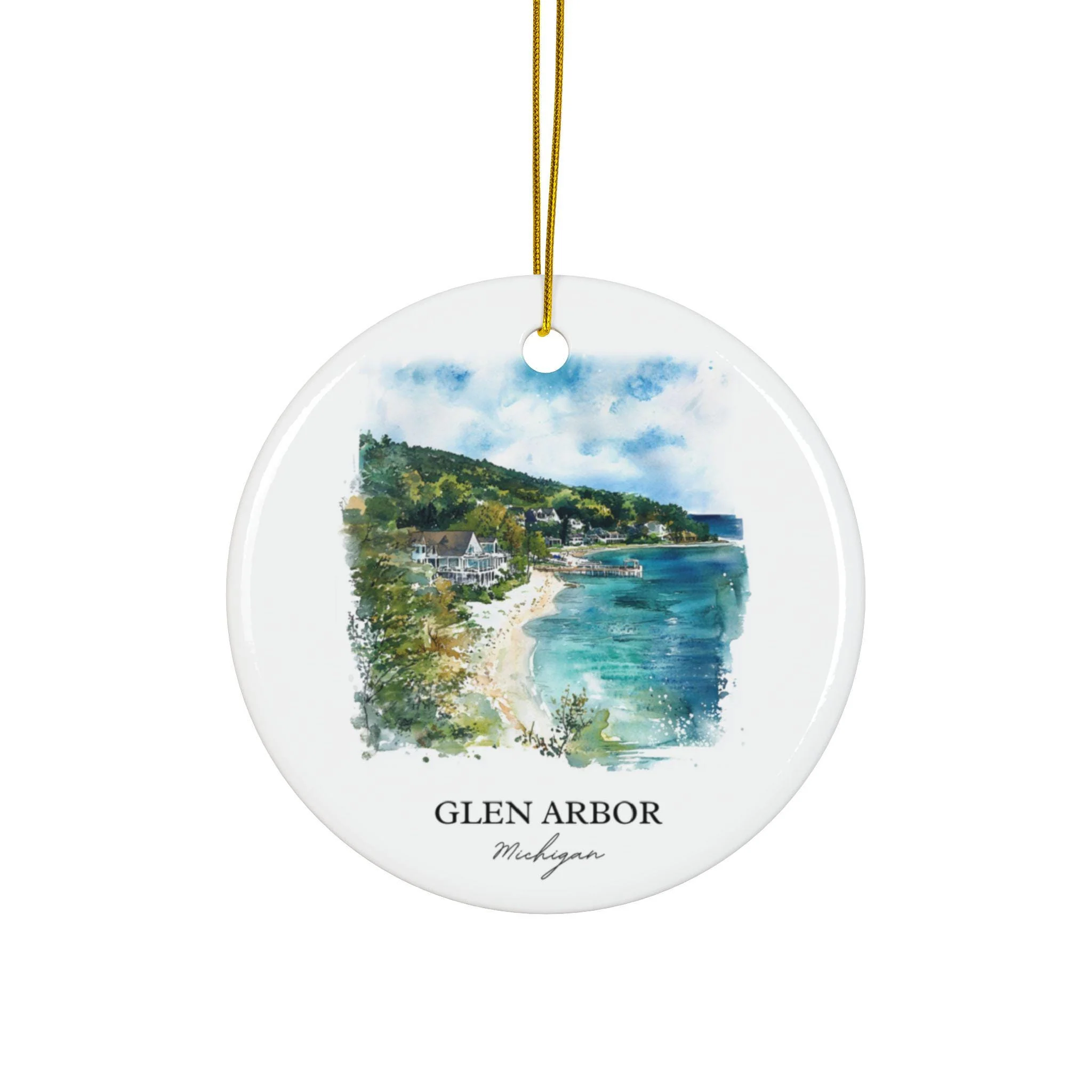 Glen Arbor MI Ornament: Unique Glen Arbor Souvenir, Michigan Xmas Decor, and Authentic Glen Arbor Gift
