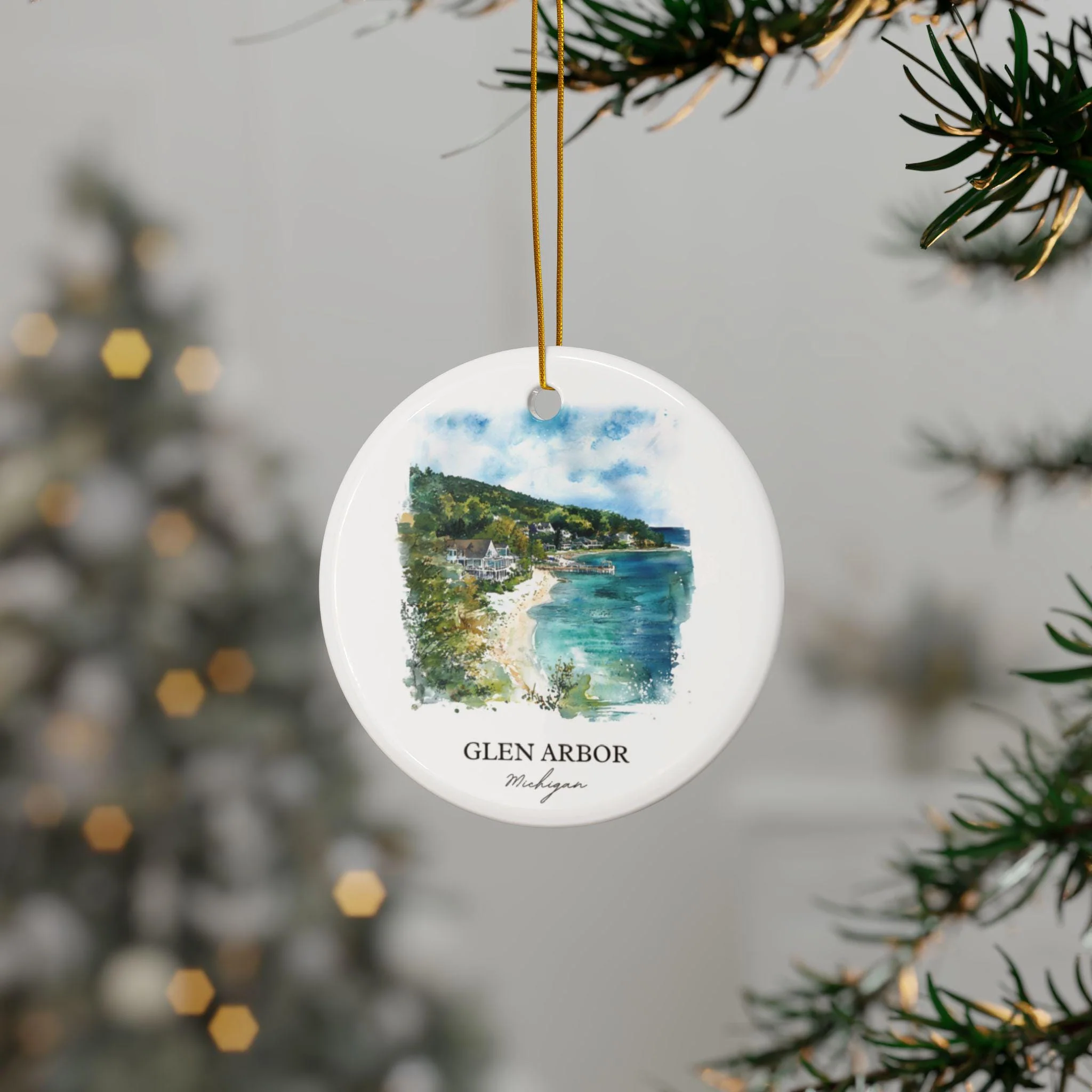 Glen Arbor MI Ornament: Unique Glen Arbor Souvenir, Michigan Xmas Decor, and Authentic Glen Arbor Gift - Image 3