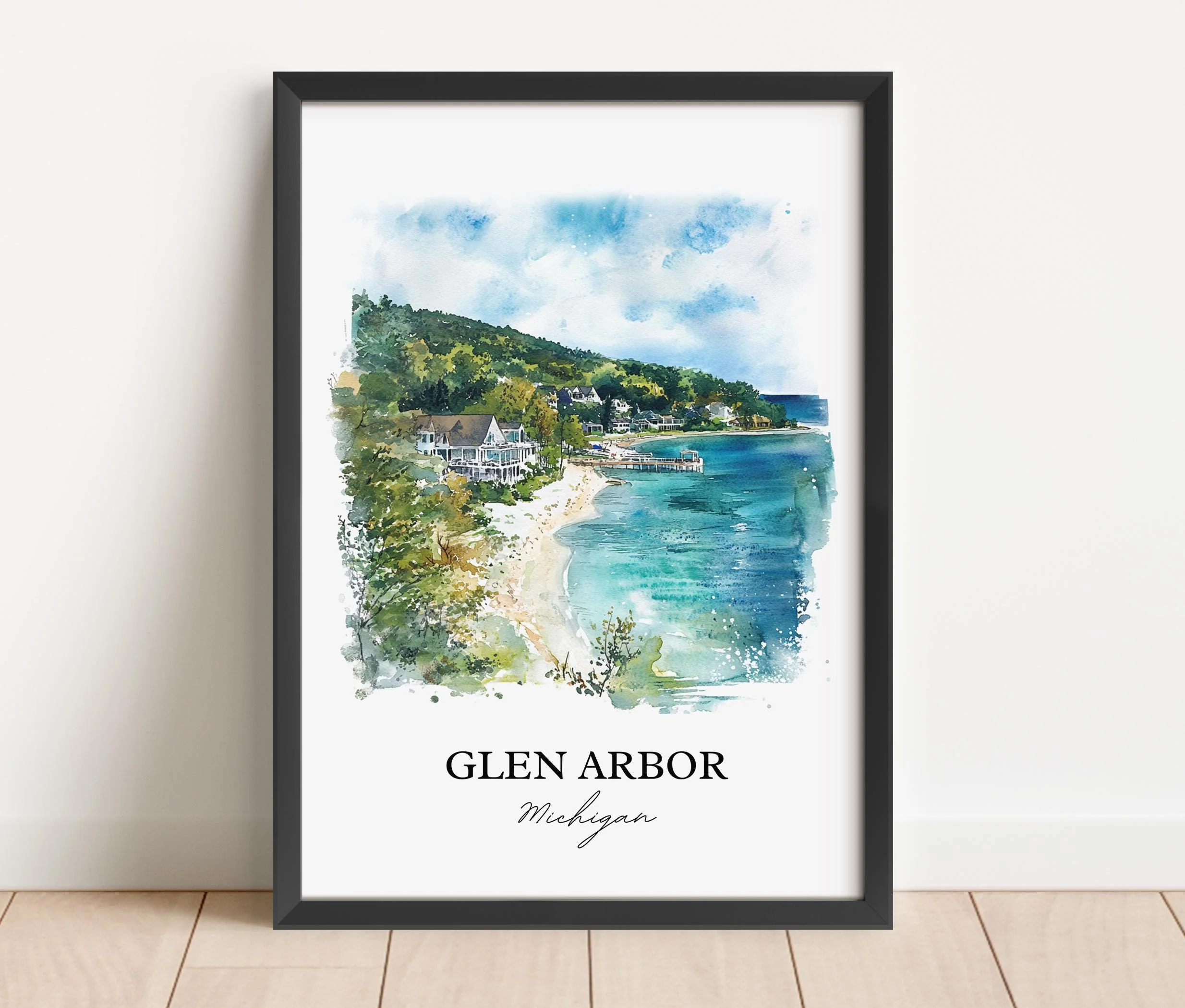 Glen Arbor, MI, USA – Watercolor Art Print - Image 6
