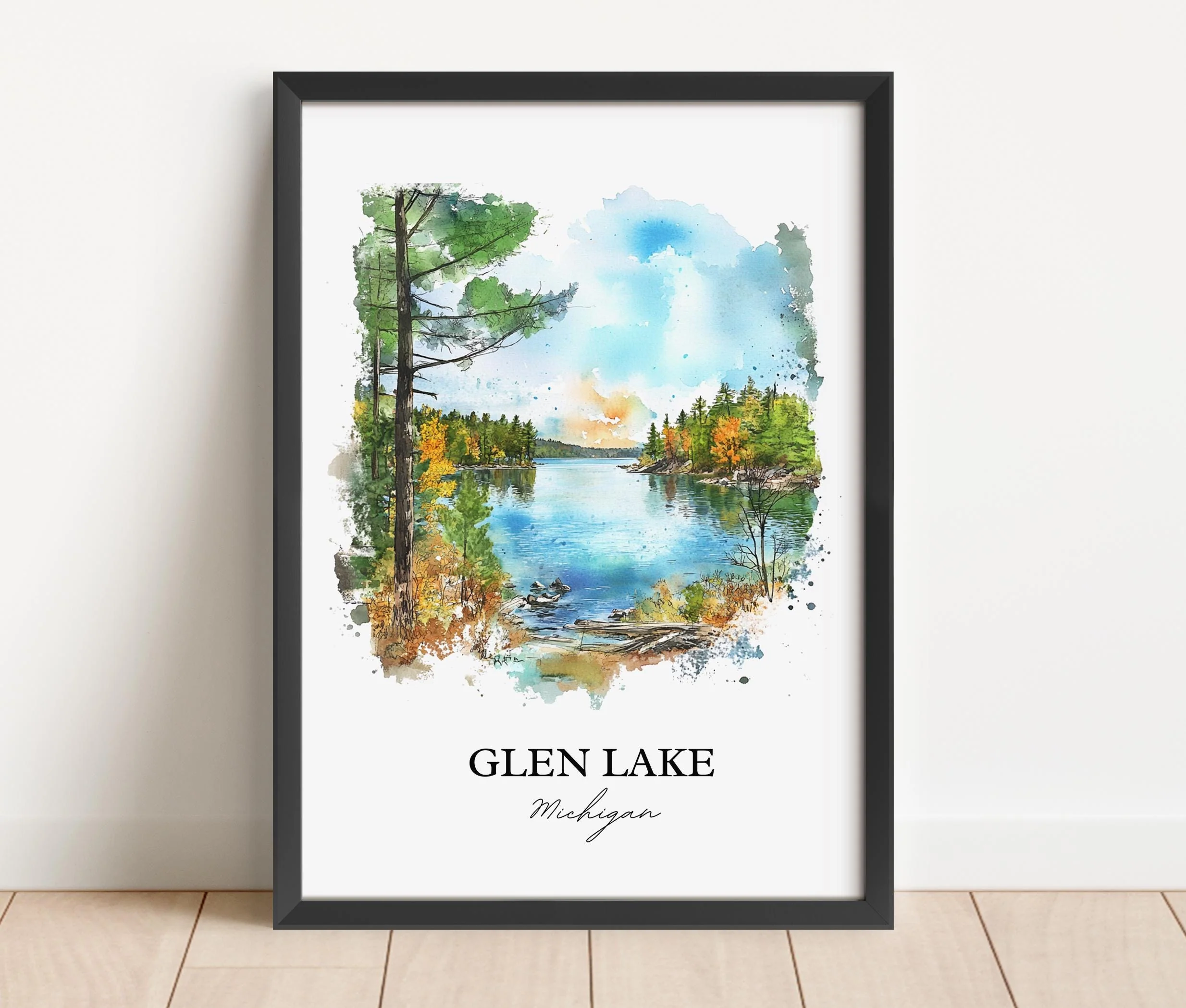 Glen Lake, Michigan, USA – Watercolor Art Print - Image 6