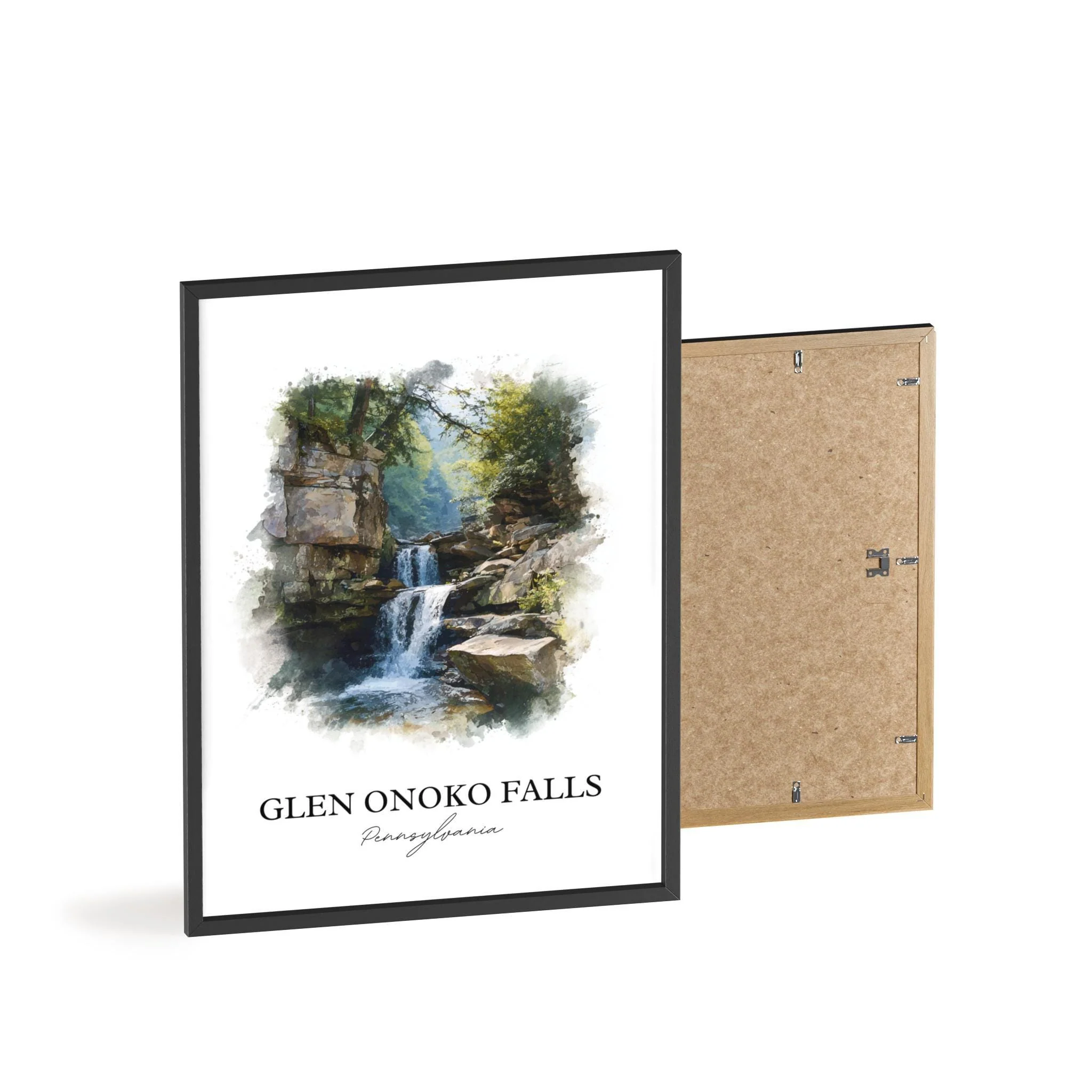 Glen Onoko Falls, United States – Watercolor Art Print - Image 8