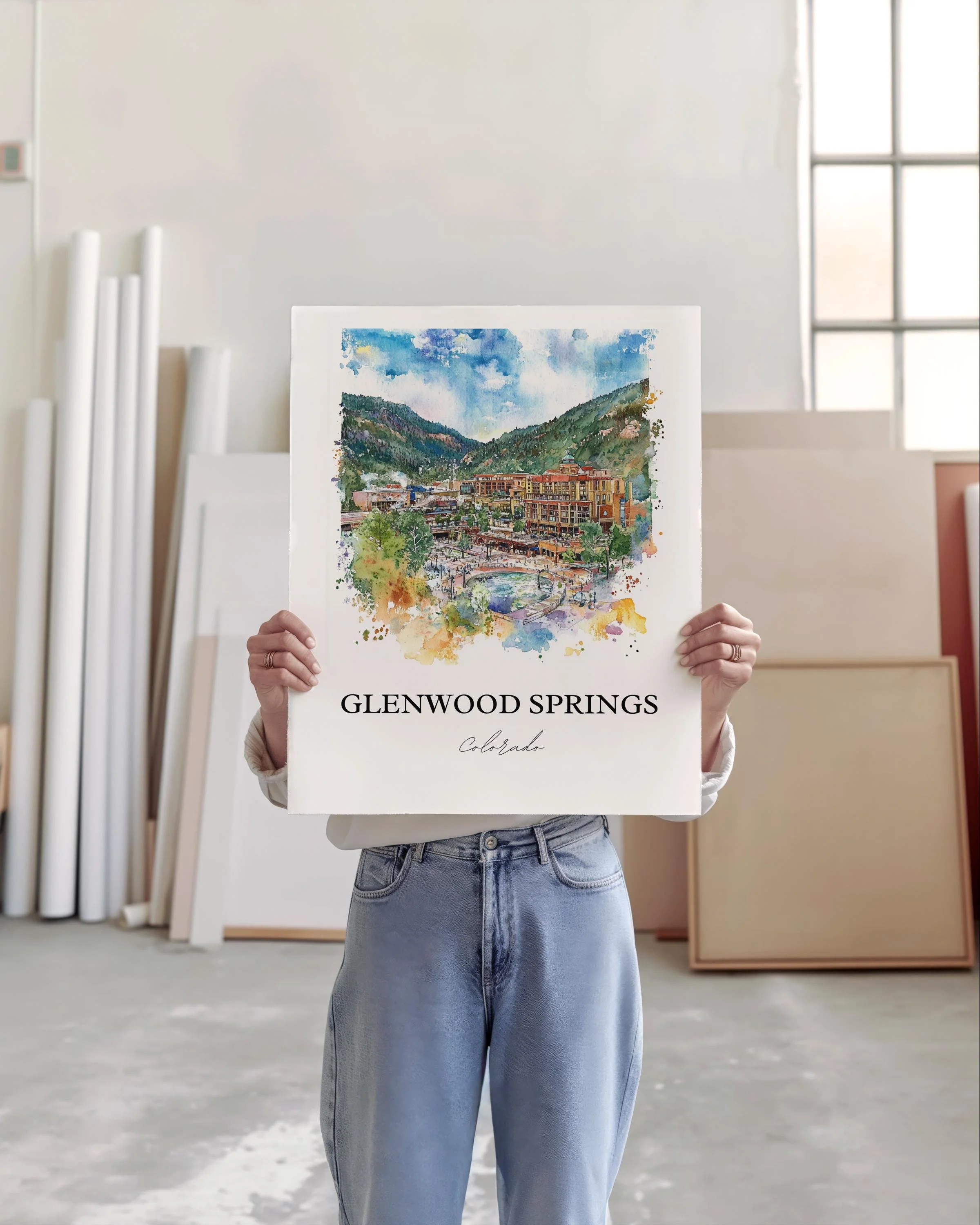 Glenwood Springs, USA – Watercolor Art Print of White River National Forest - Image 2