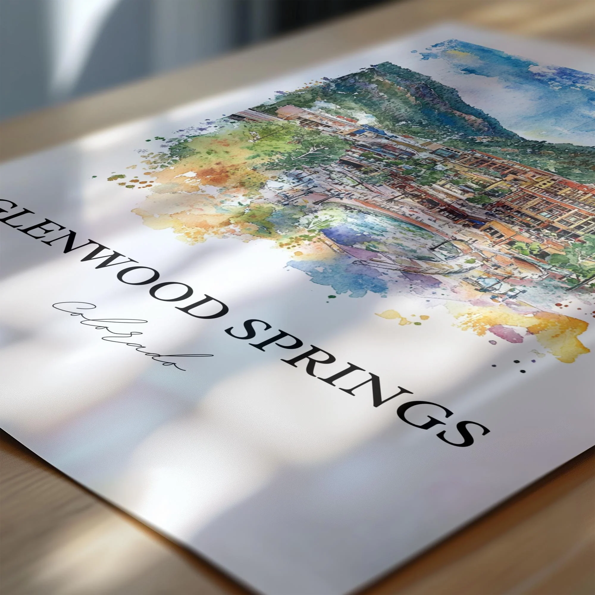 Glenwood Springs, USA – Watercolor Art Print of White River National Forest - Image 3