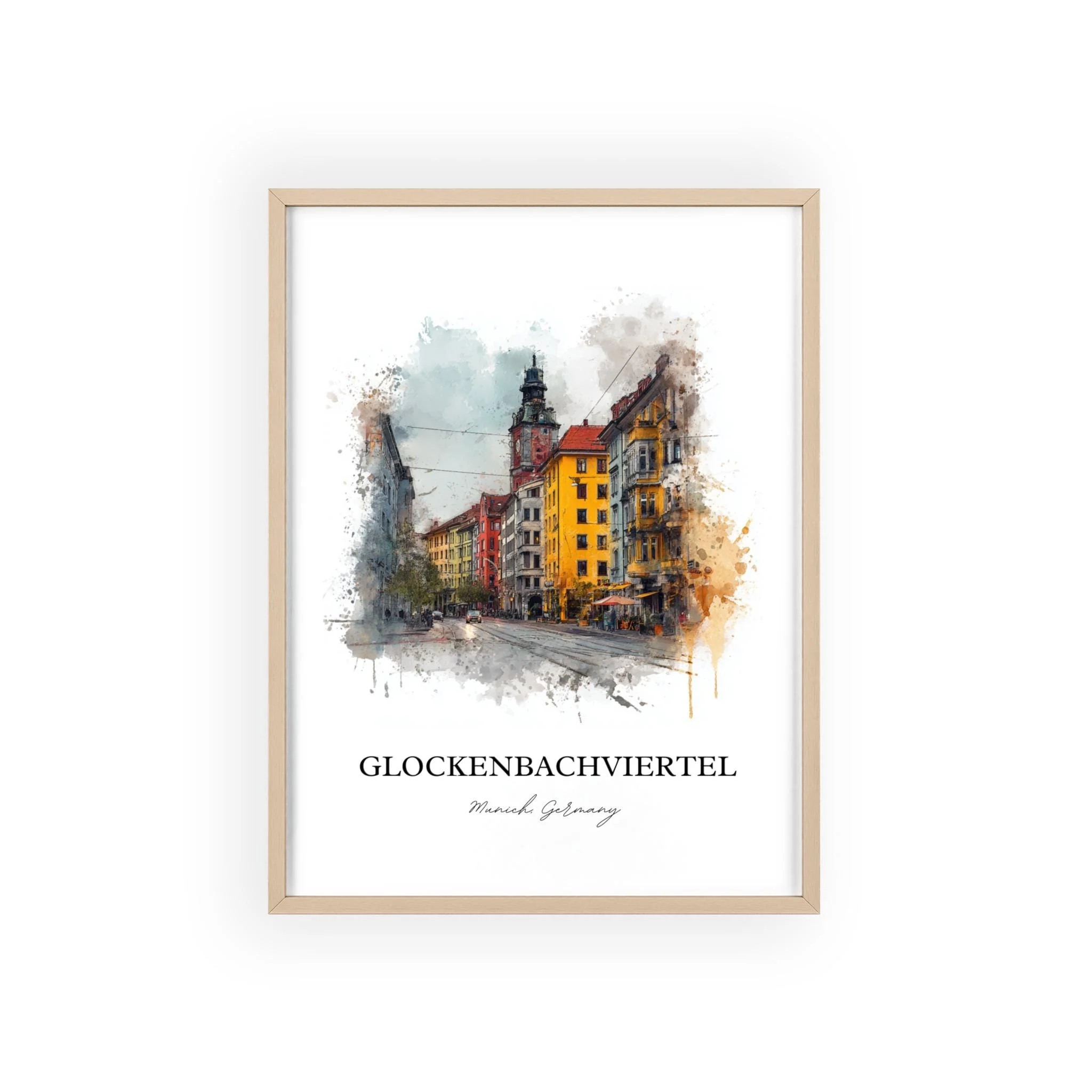 Glockenbachviertel, Germany – Watercolor Art Print - Image 3
