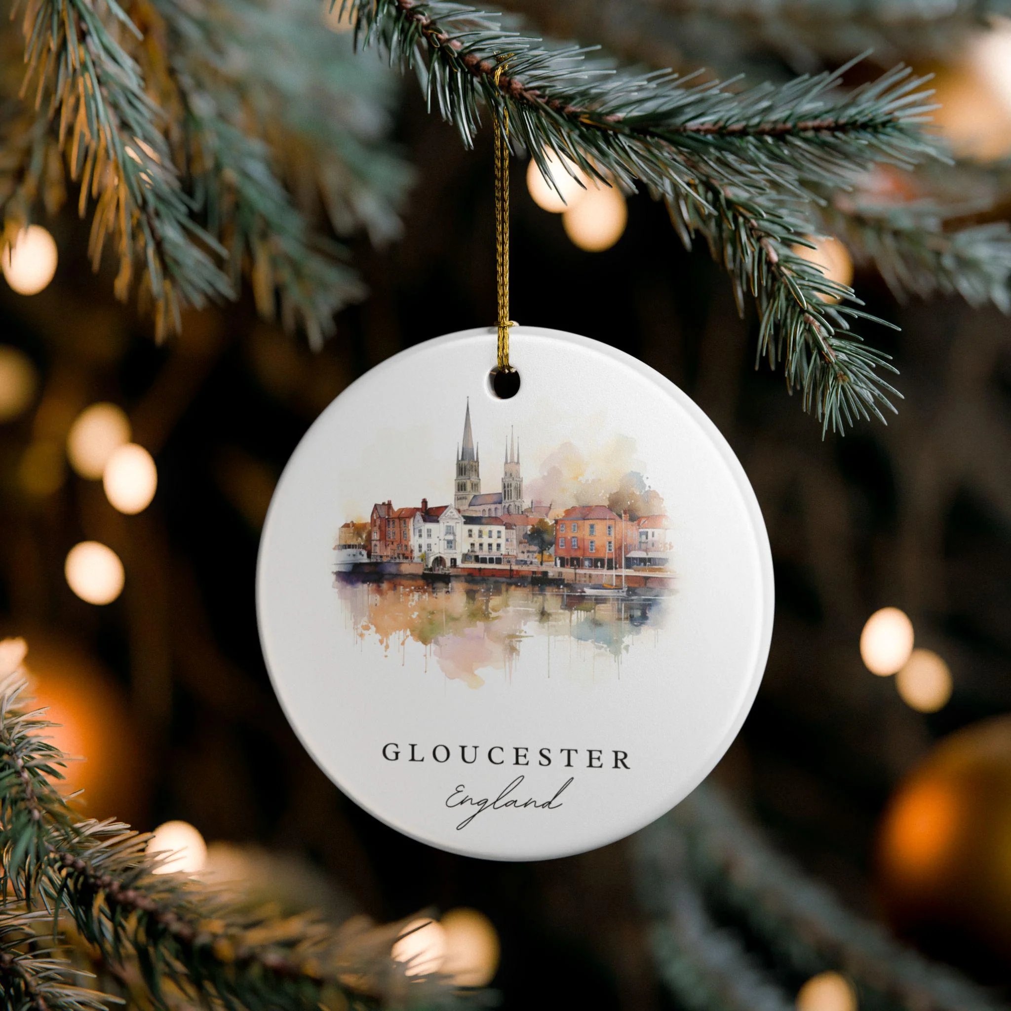 Gloucester England Ornament: Unique Gloucester Souvenir, Gloucester UK Xmas Decor, and Authentic Gloucester Gift - Image 2