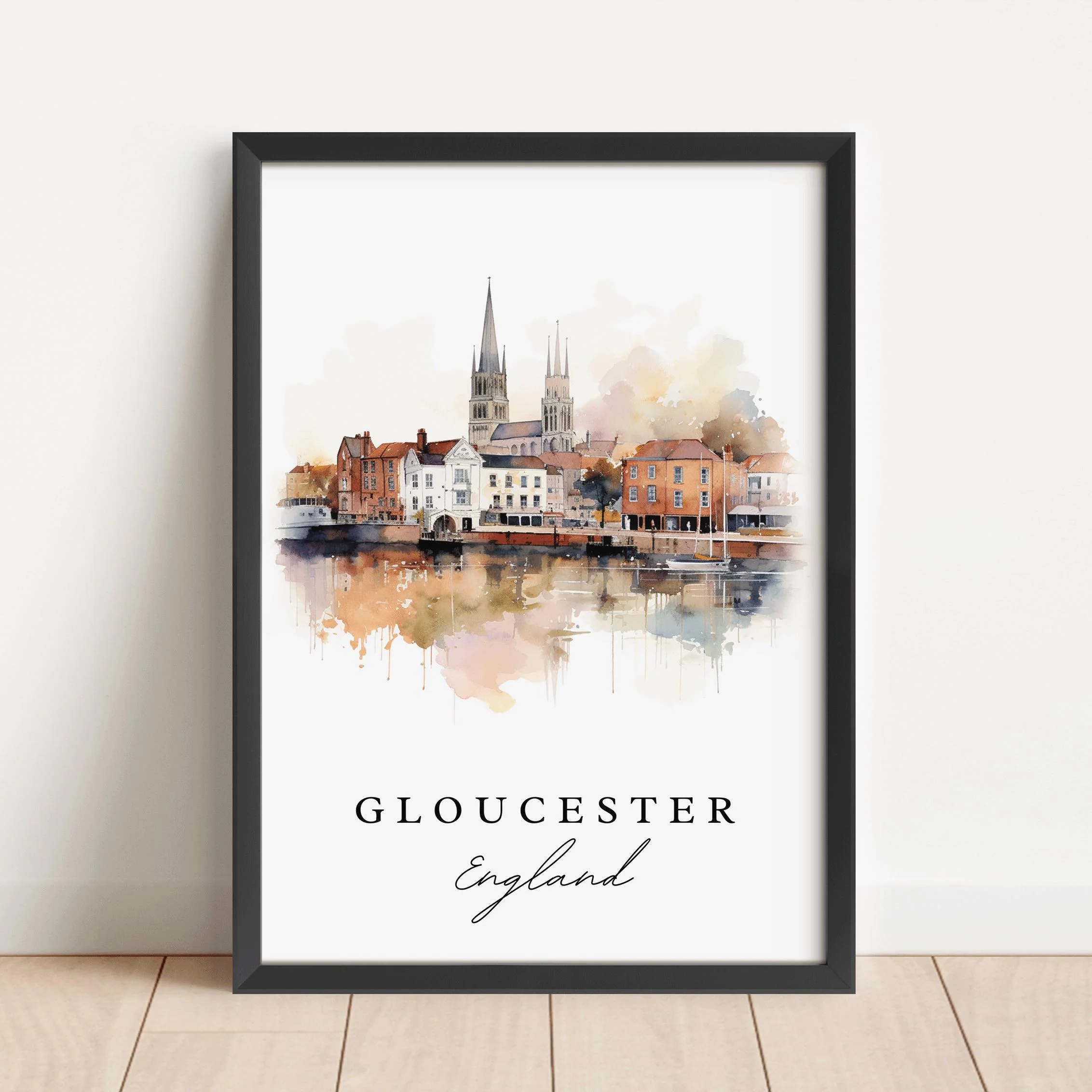 Gloucester, England – Watercolor Art Print