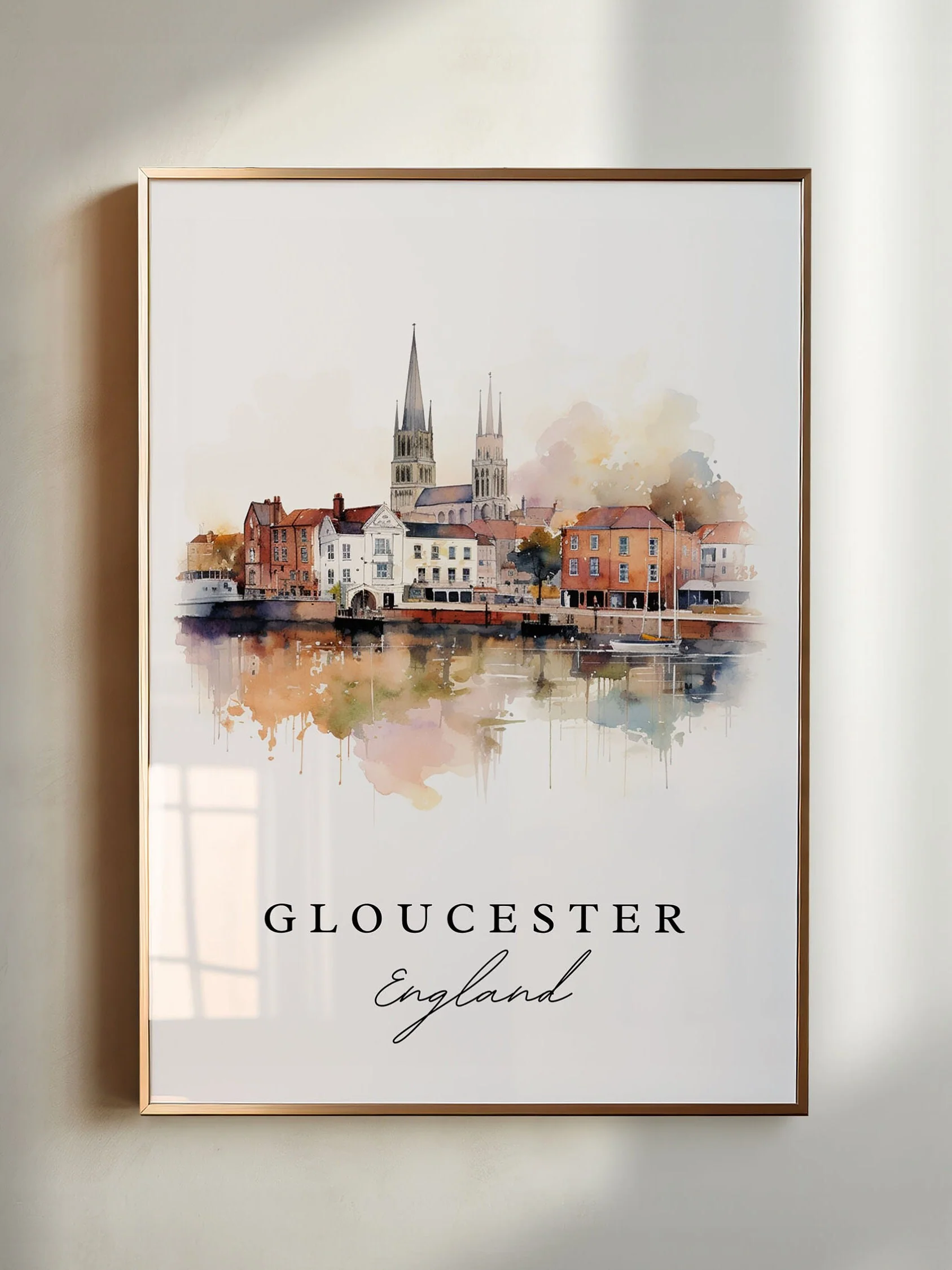 Gloucester, England – Watercolor Art Print - Image 5