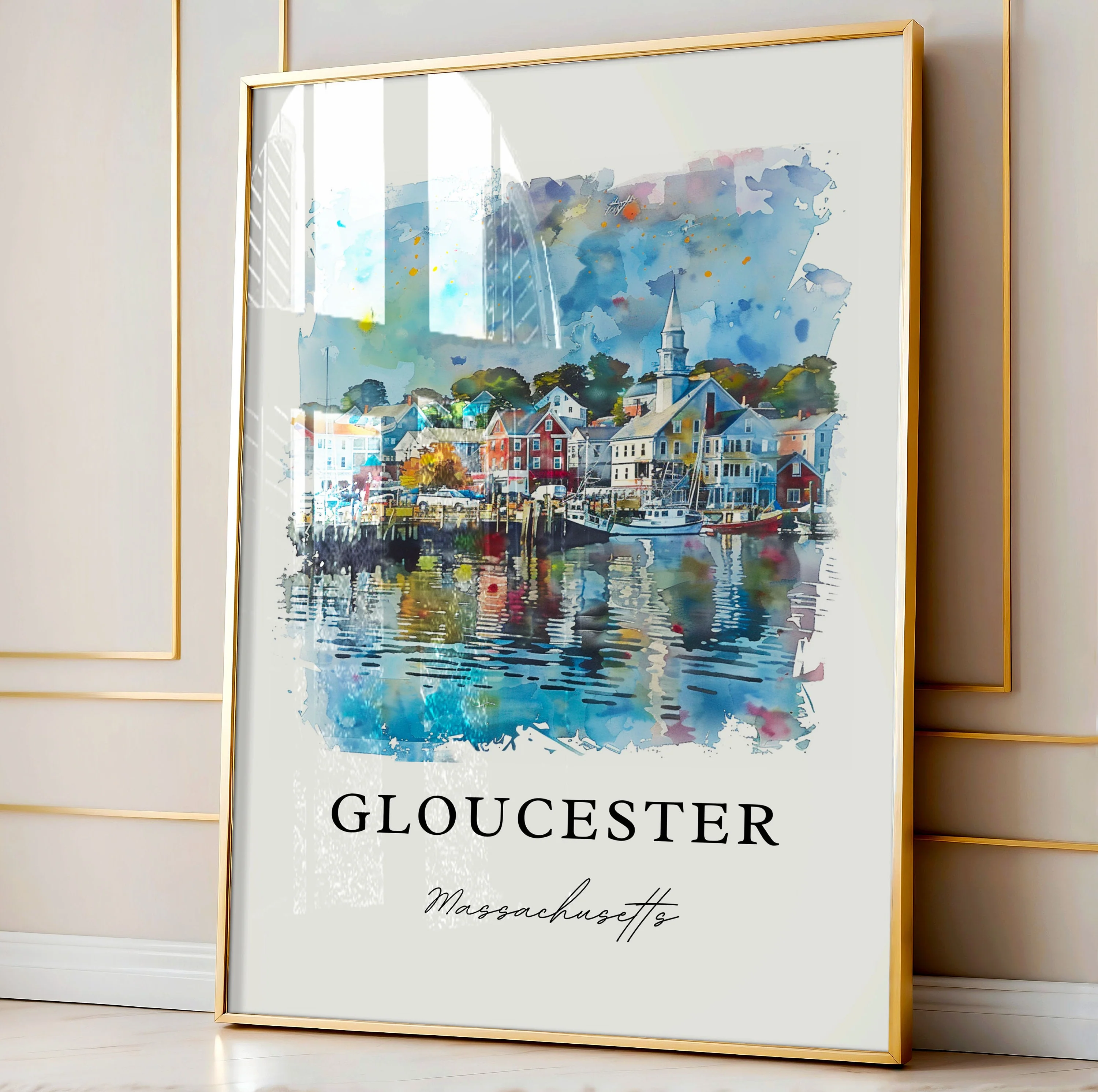 Gloucester, Massachusetts, Massachusetts – Watercolor Art Print - Image 4