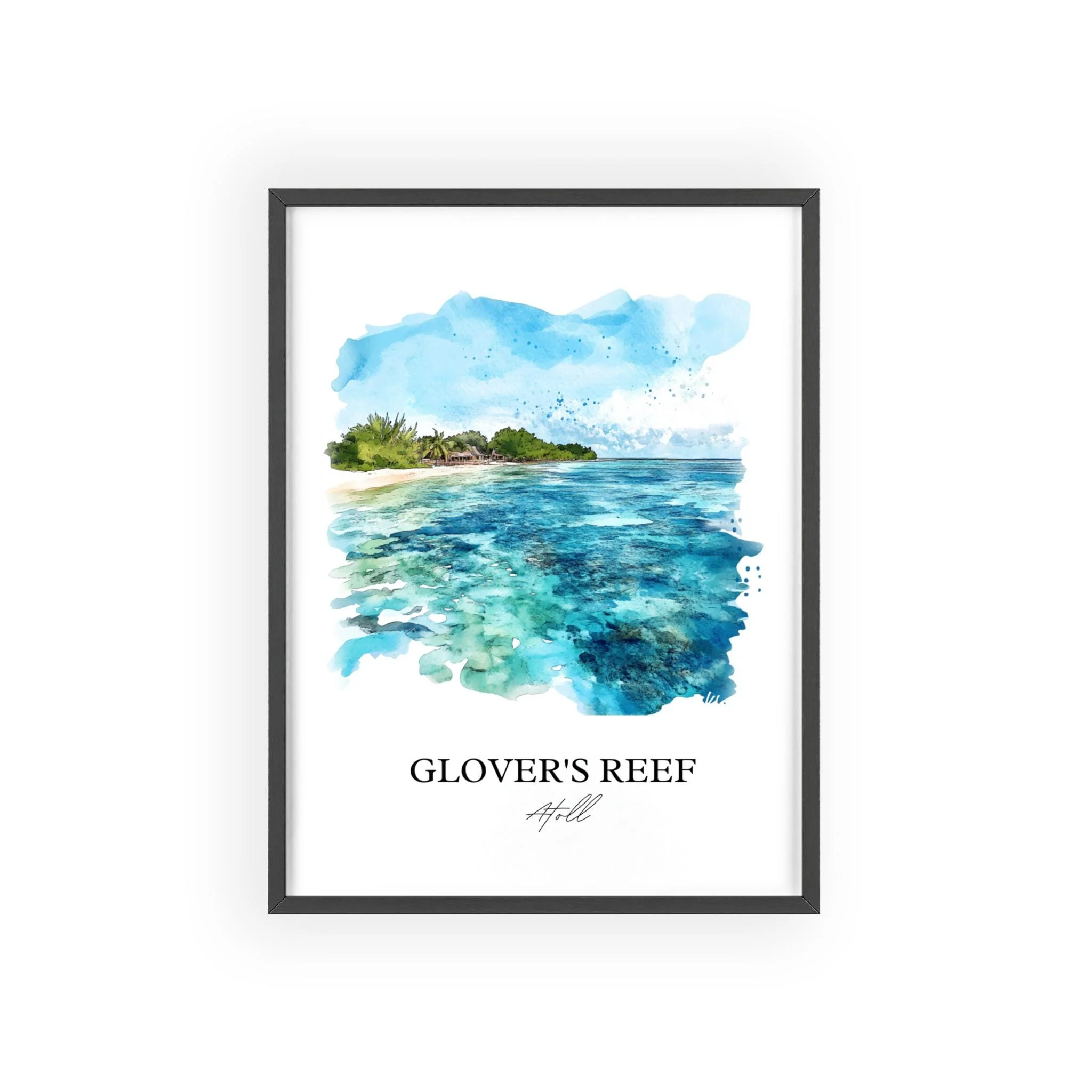 Glovers Reef, Belize – Watercolor Art Print - Image 7
