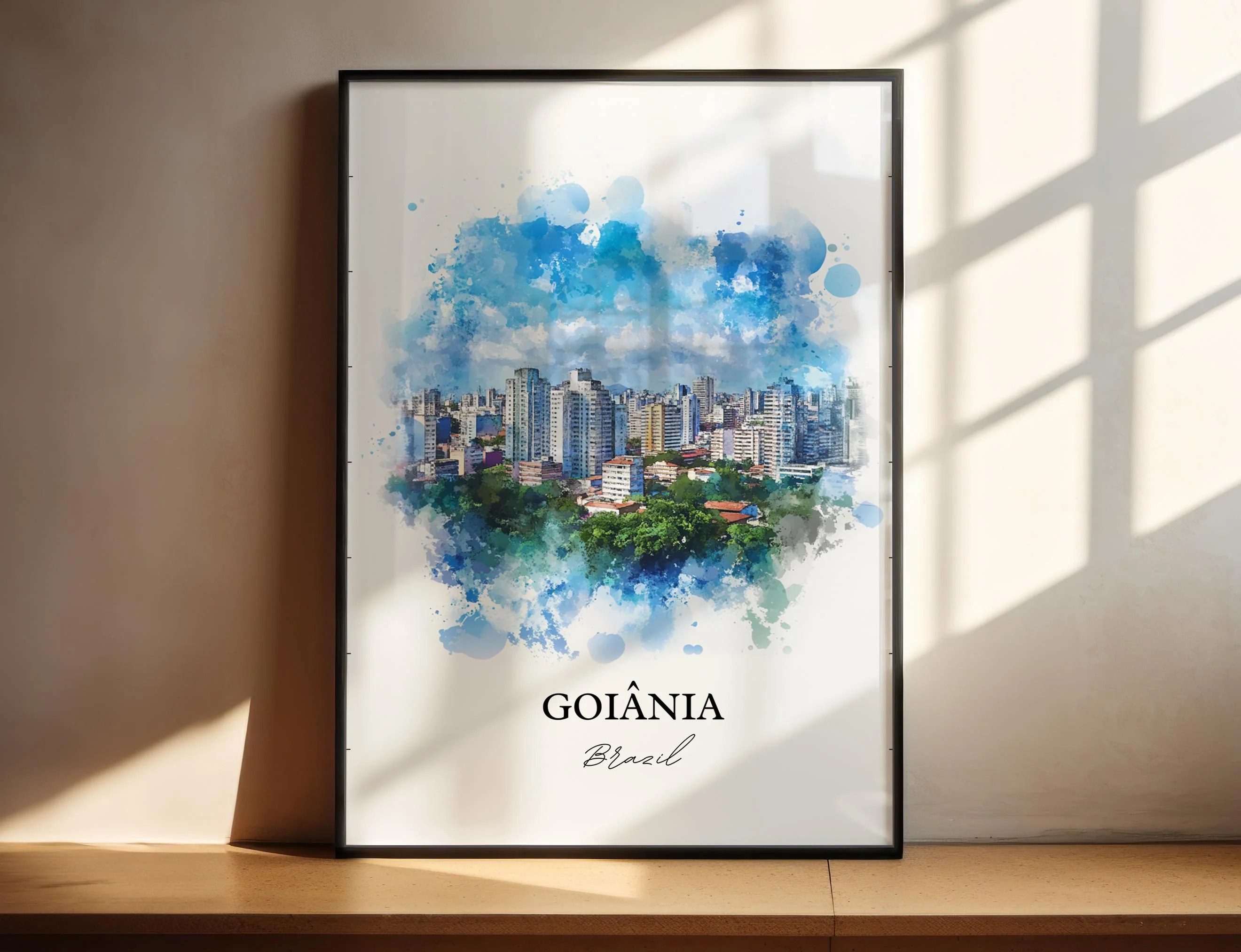 Goiânia, Brazil – Watercolor Art Print