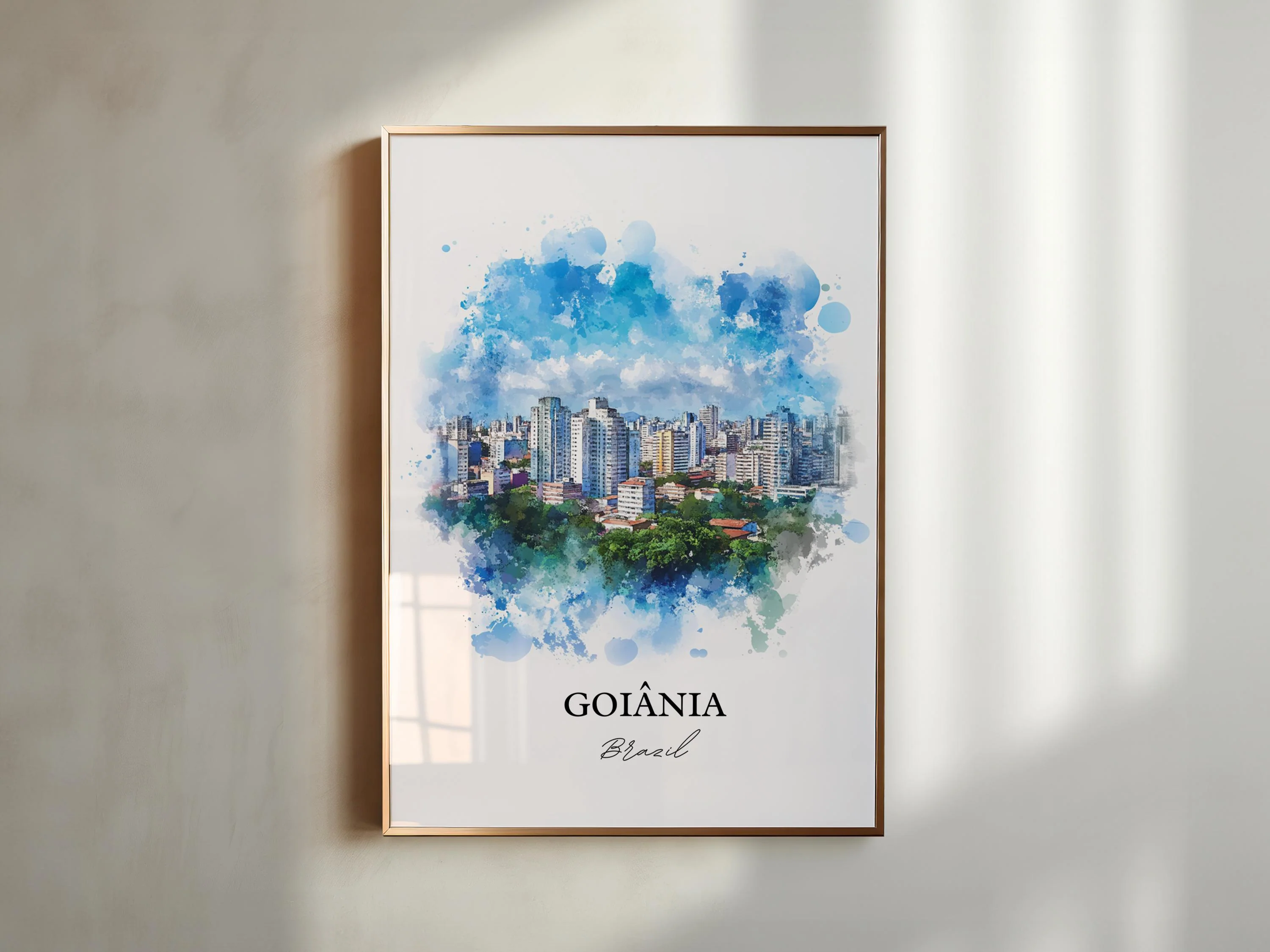 Goiânia, Brazil – Watercolor Art Print - Image 4