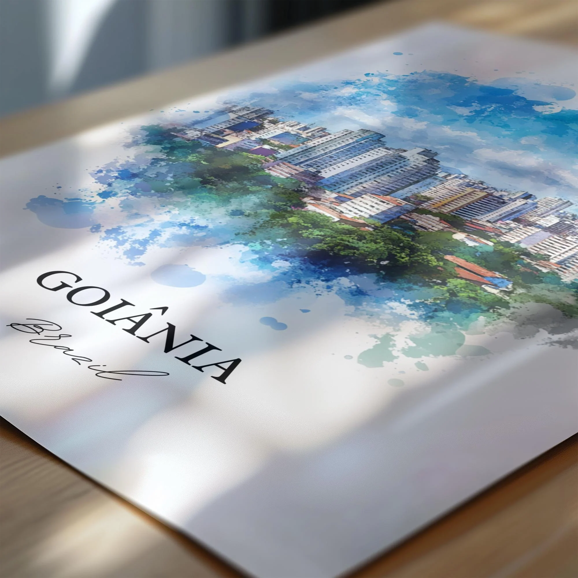 Goiânia, Brazil – Watercolor Art Print - Image 5