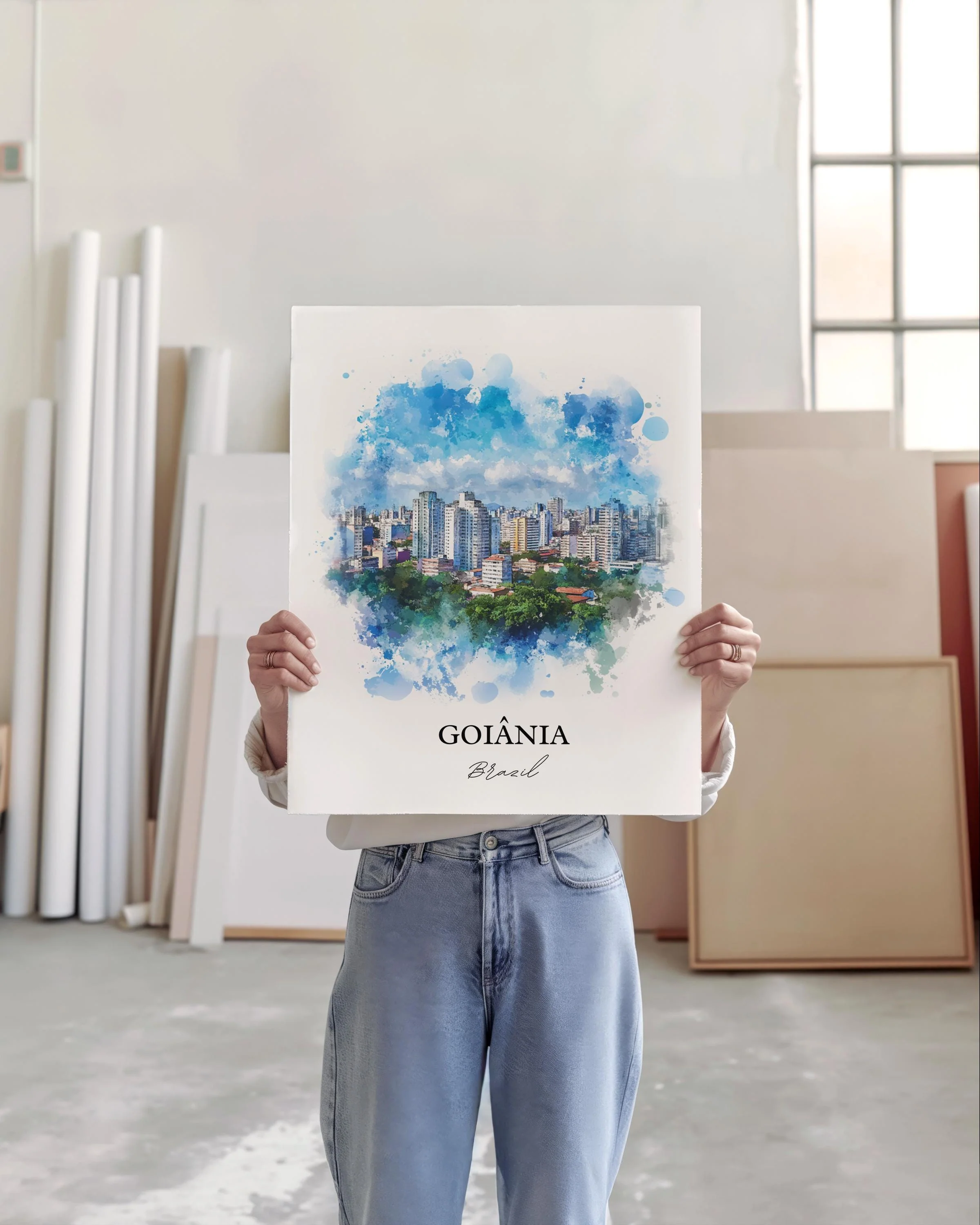 Goiânia, Brazil – Watercolor Art Print - Image 6